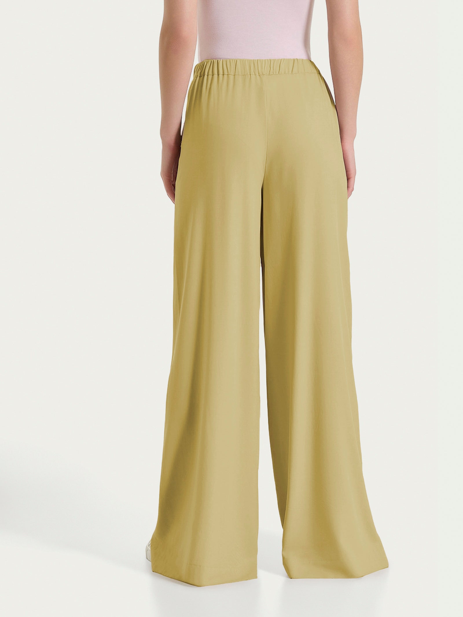 Ragno Voile Stretch Pantalone a Palazzo Donna Khaki Wide Leg