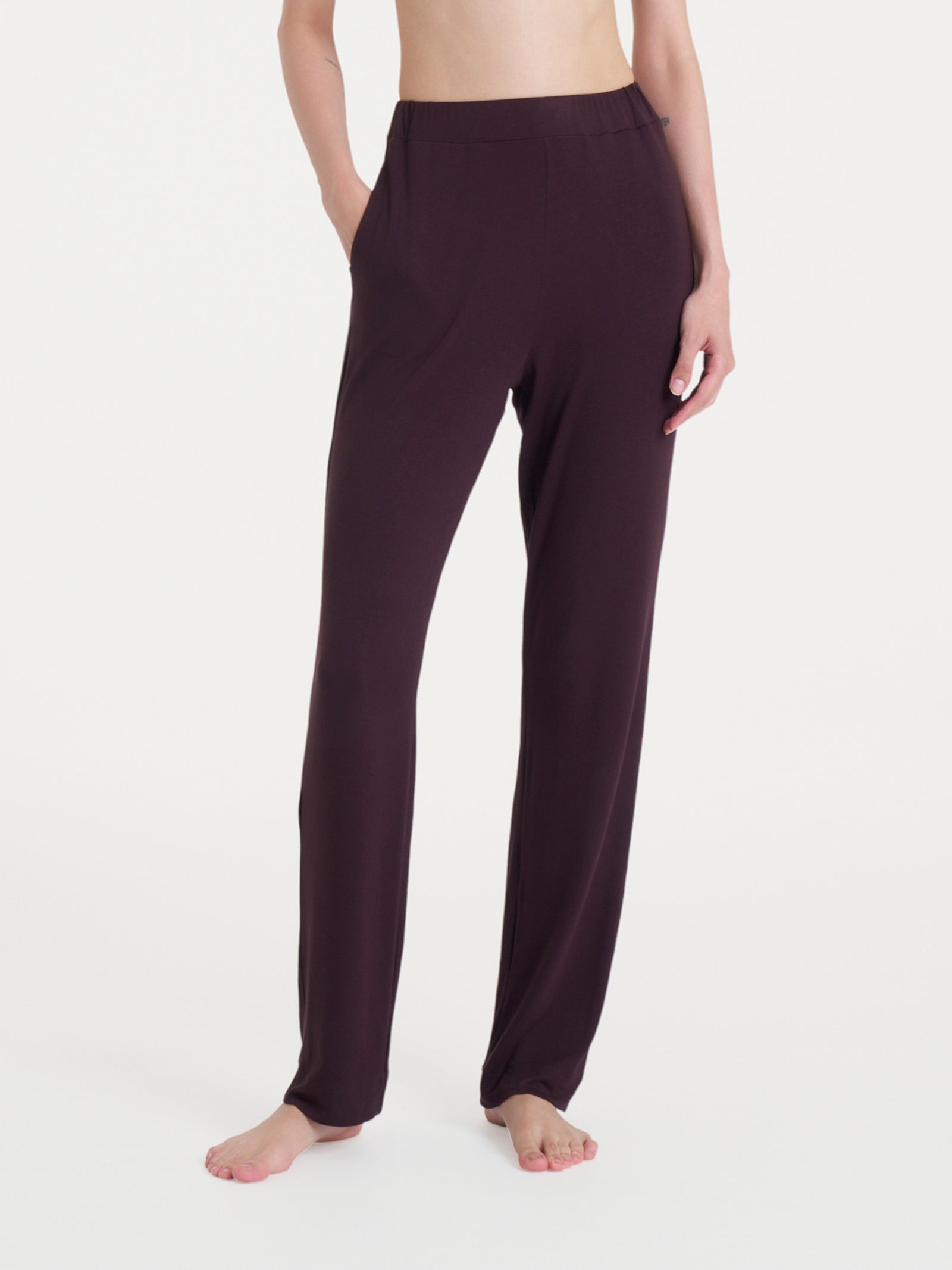 Ragno Viscosa Summer Straight Leg pantalone dritto marrone tasche
