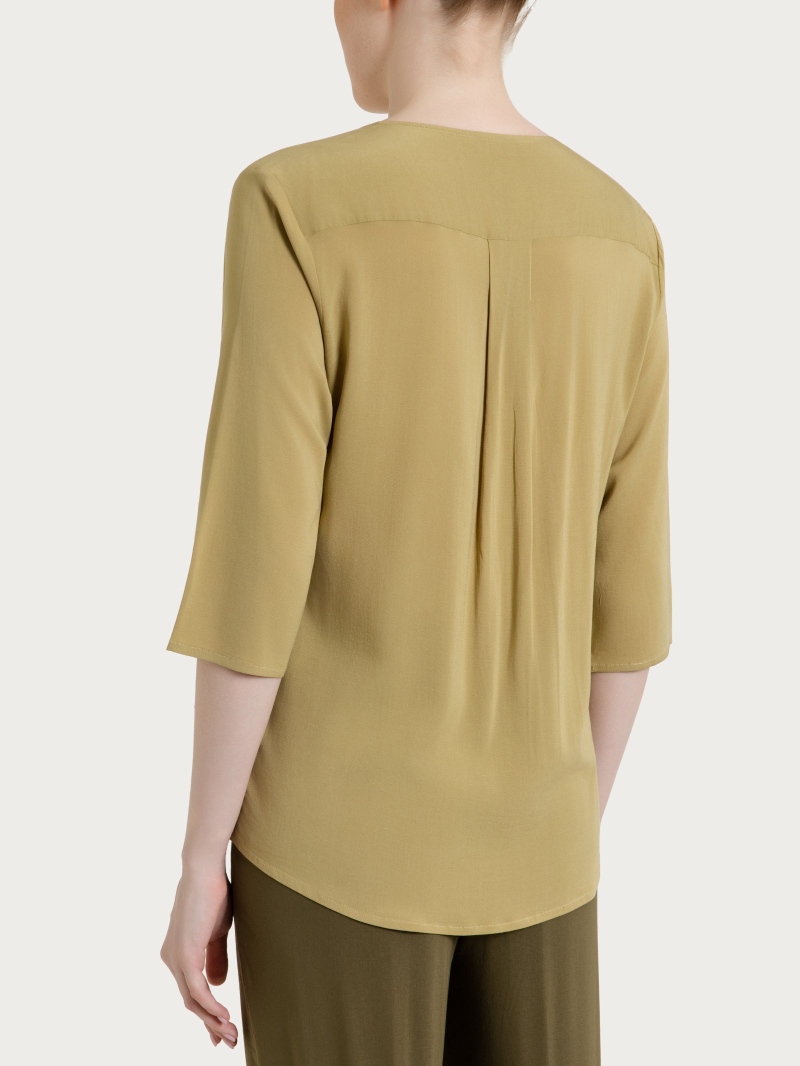 Ragno Viscosa Summer Blusa donna Khaki scollo a V