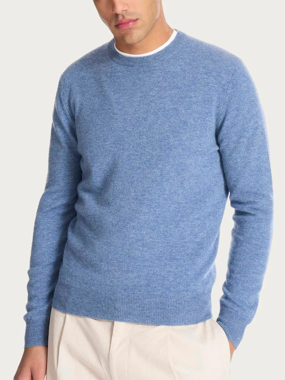 Ragno Cashmerino Maglia Girocollo Delave Misto Lana Calda