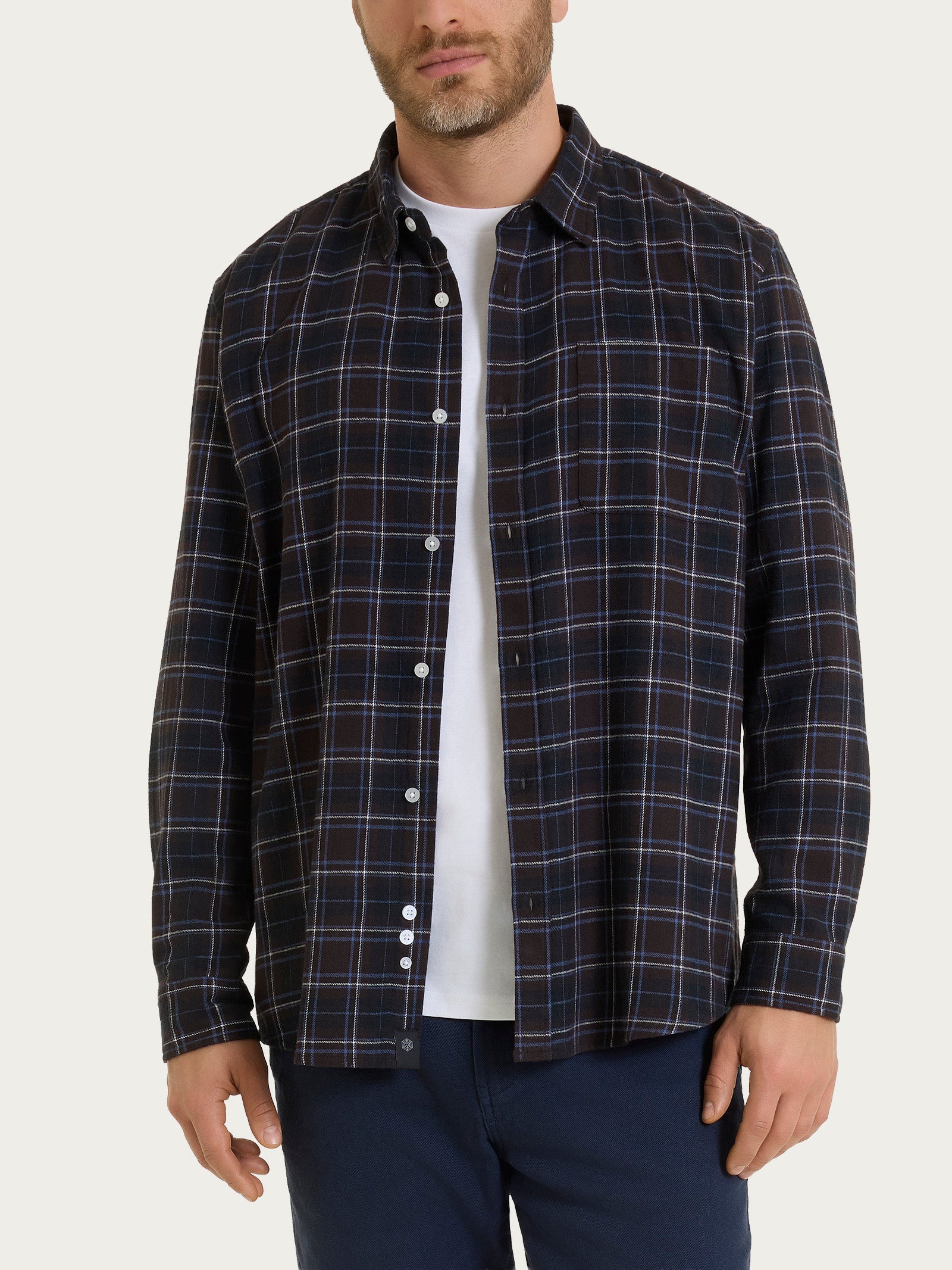 Ragno Cotton Flannel camicia tartan chocolate flanella