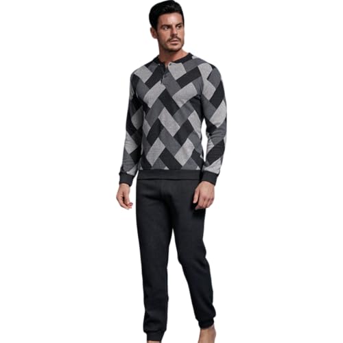 Enrico Coveri pigiama uomo jacquard antracite XL