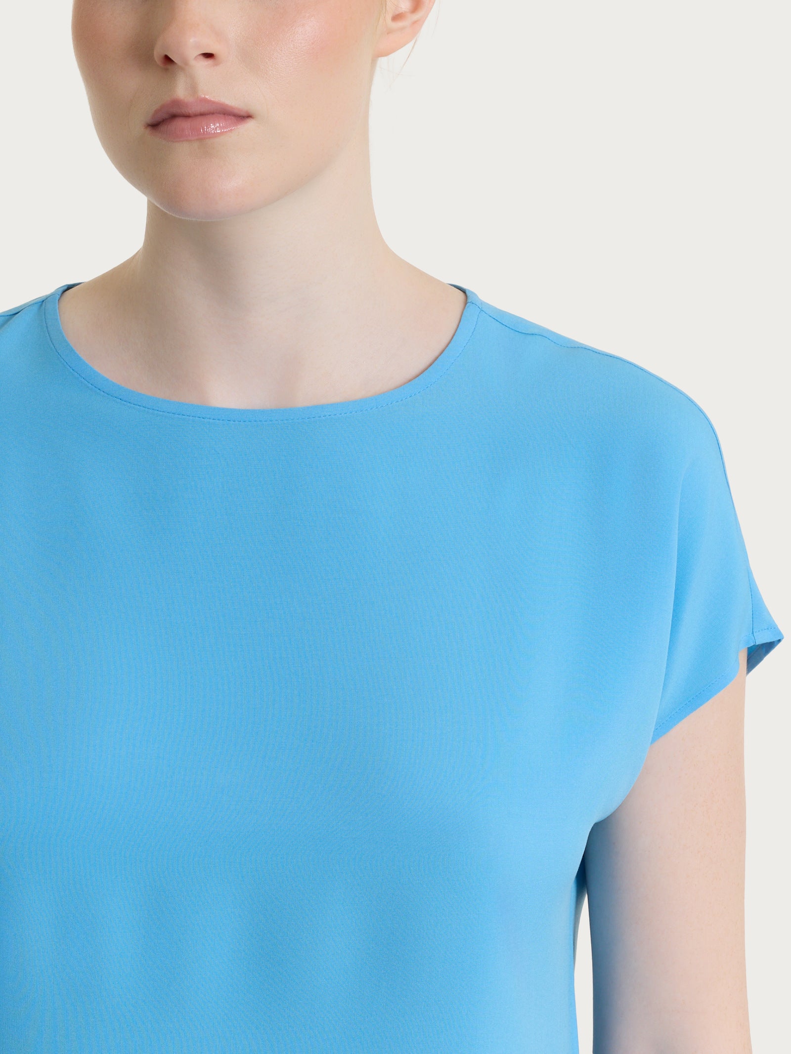 Ragno EcoSeta Blusa Kimono Azzurro in viscosa