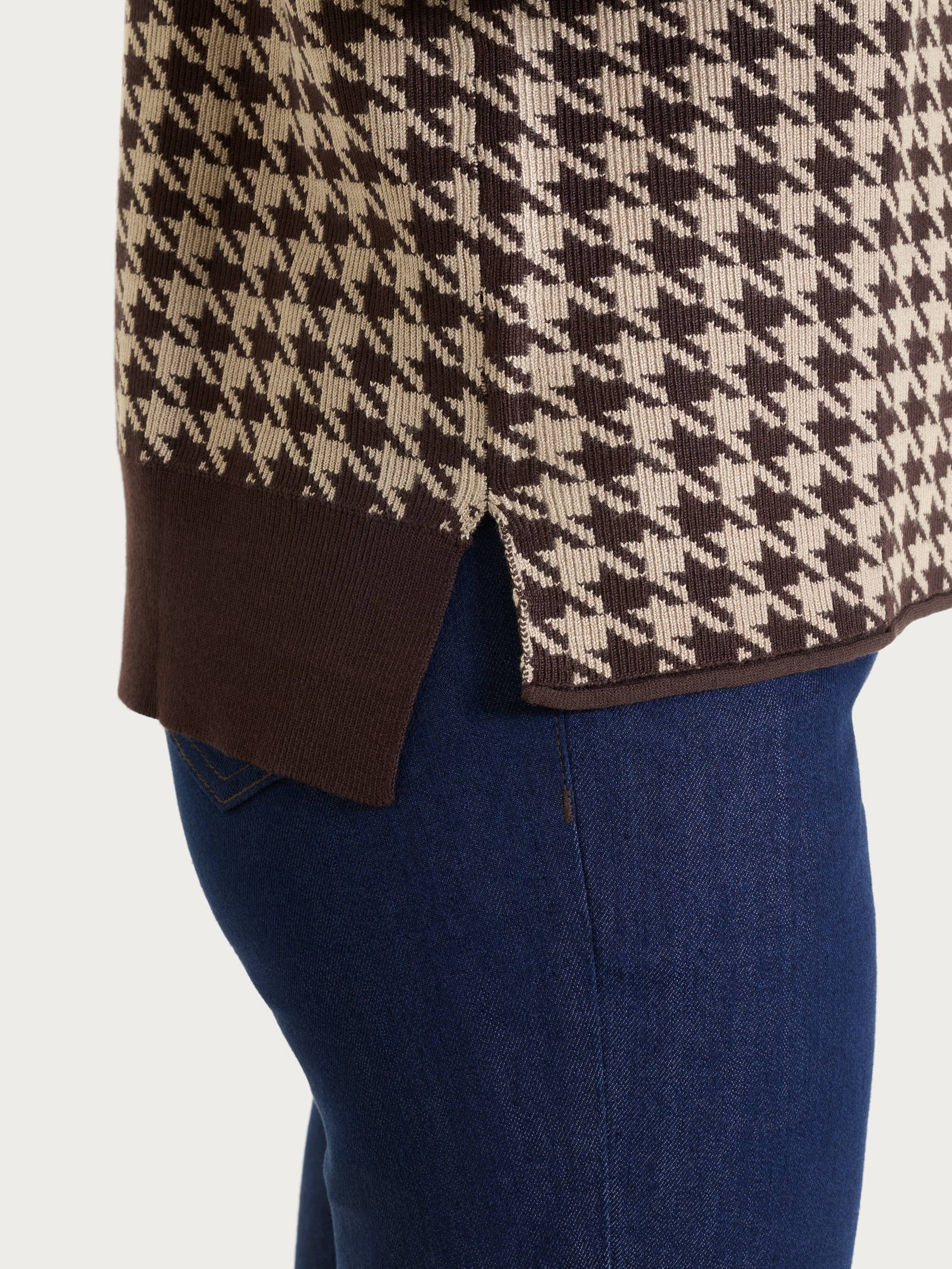 Ragno Four Seasons Pied de Poule Maglia Marrone