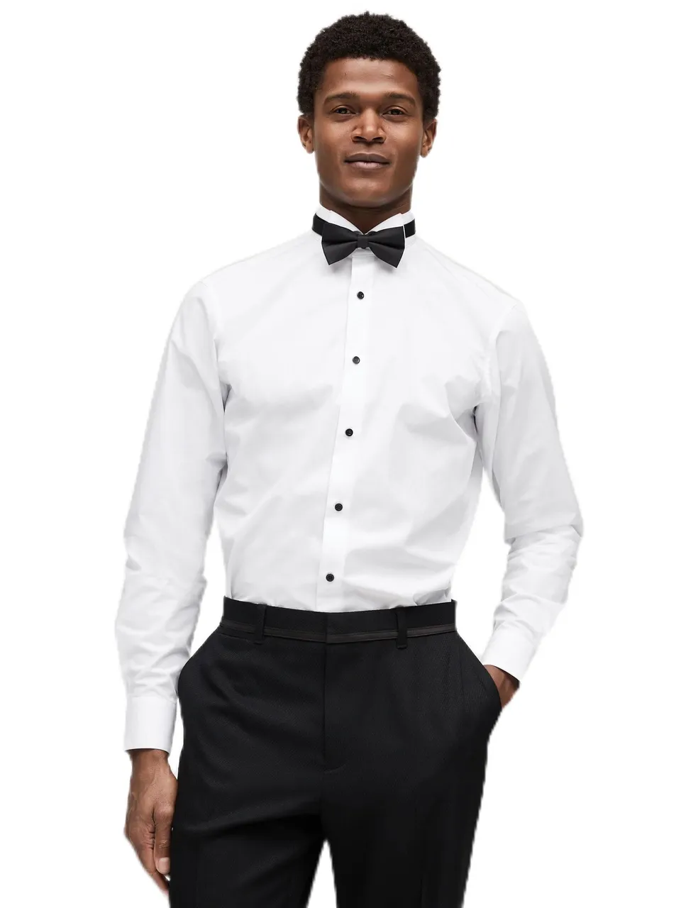 Next camicia polsino singolo papillon uomo 2 pezzi slim