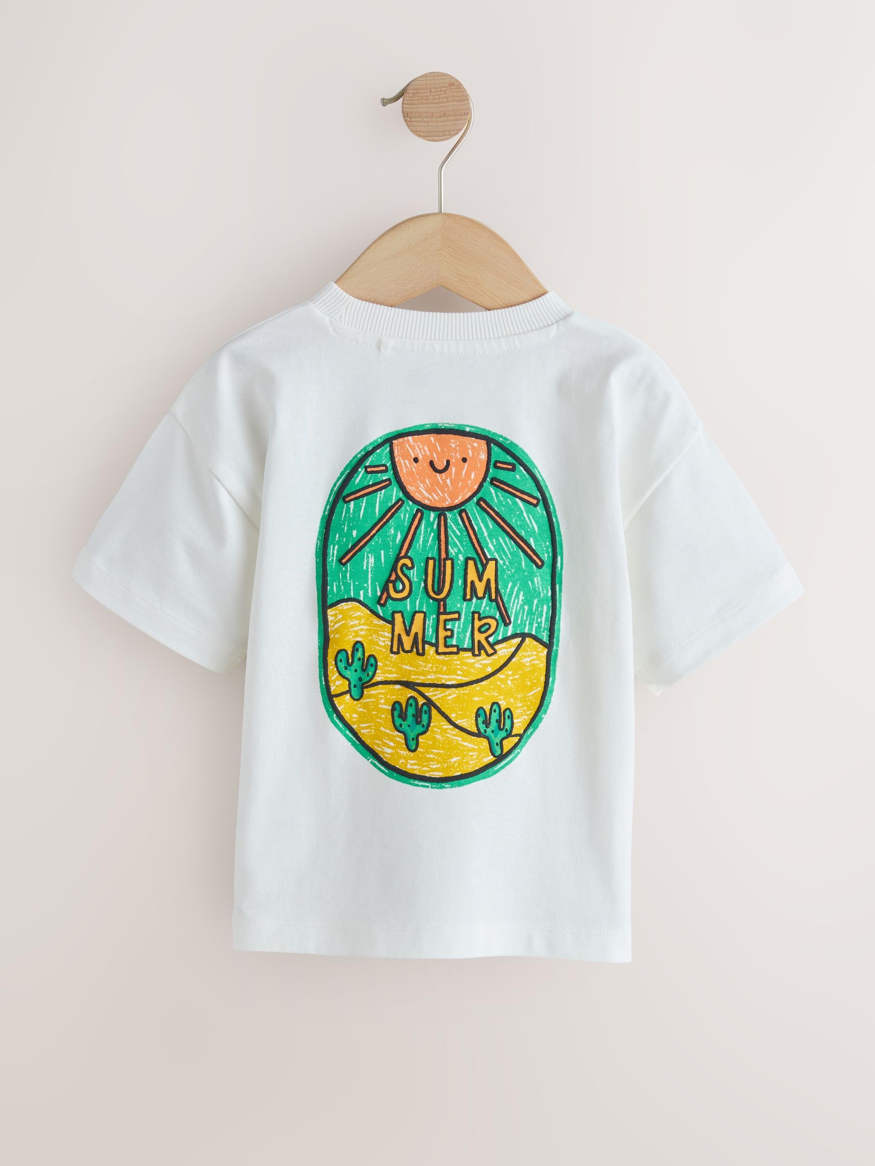 Next T-Shirt Bambino Manica Corta 92-98 4 Pezzi Grafica