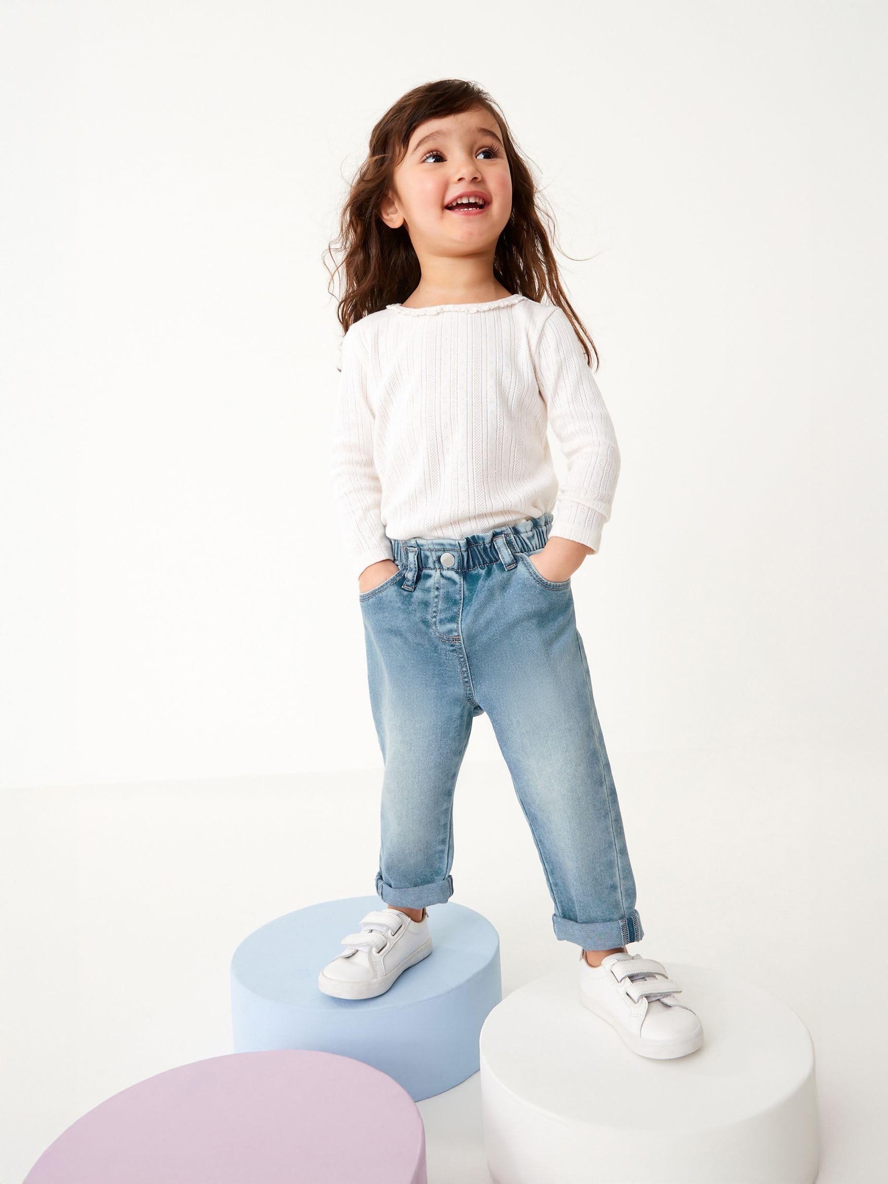 Next Jeans Mum Bambina 98-104 Vita Elasticizzata