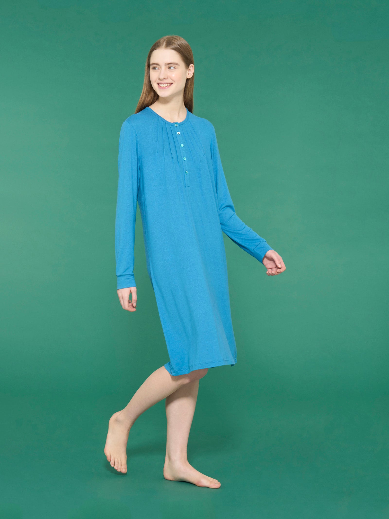 Ragno Camicia da notte lunga micromodal Vallarta Blue