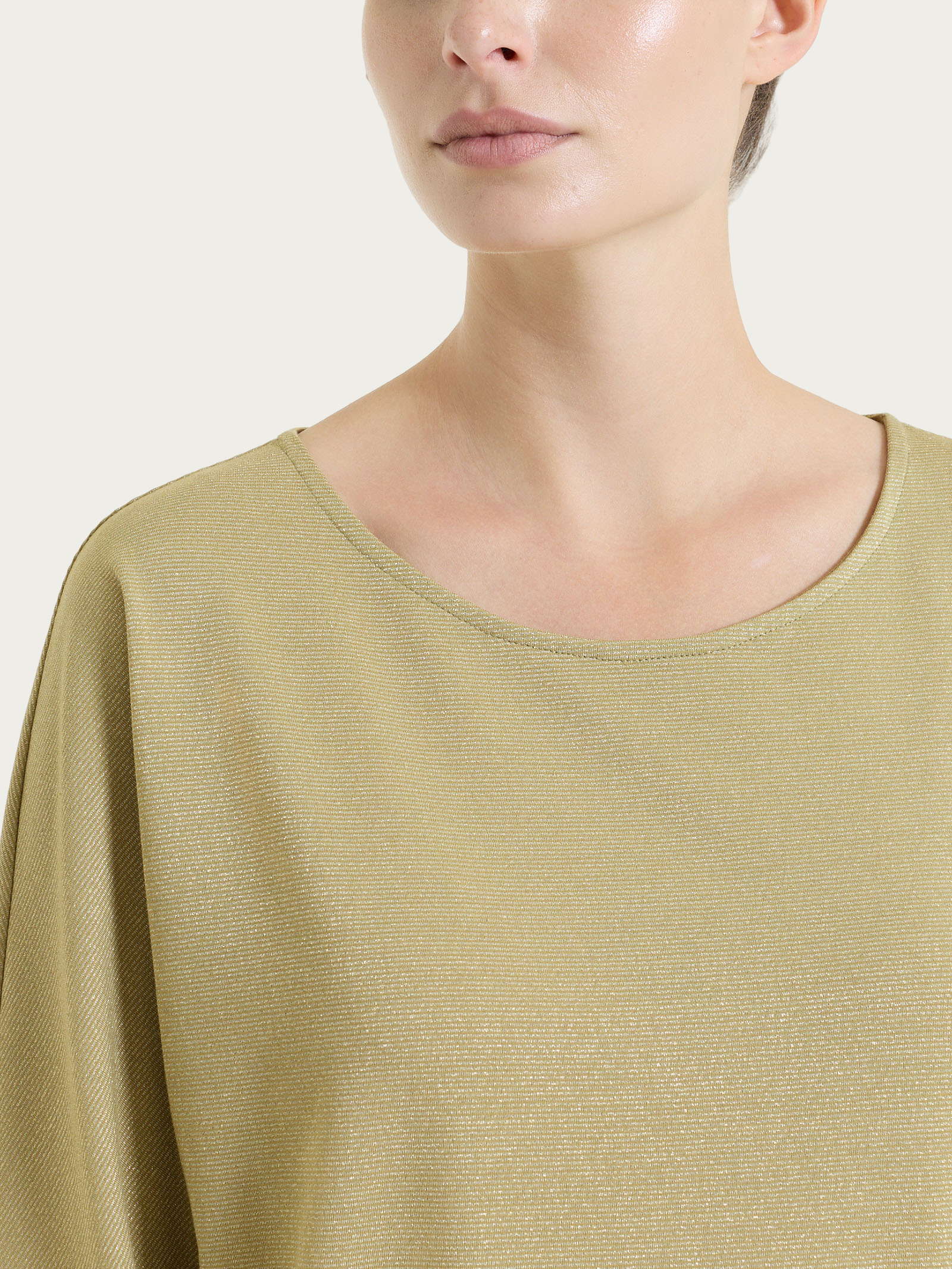 Ragno Summer Light Maglietta Kimono 3/4 Khaki Righe