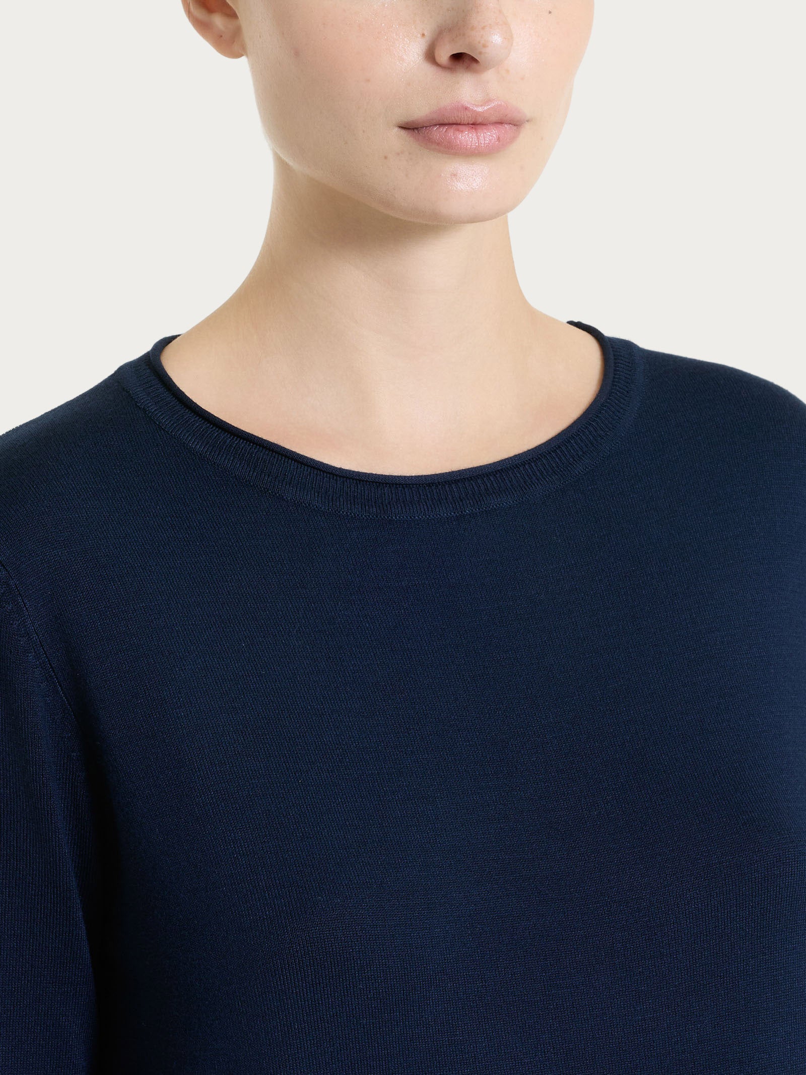 Ragno Summertime maglia girocollo bleu manica lunga