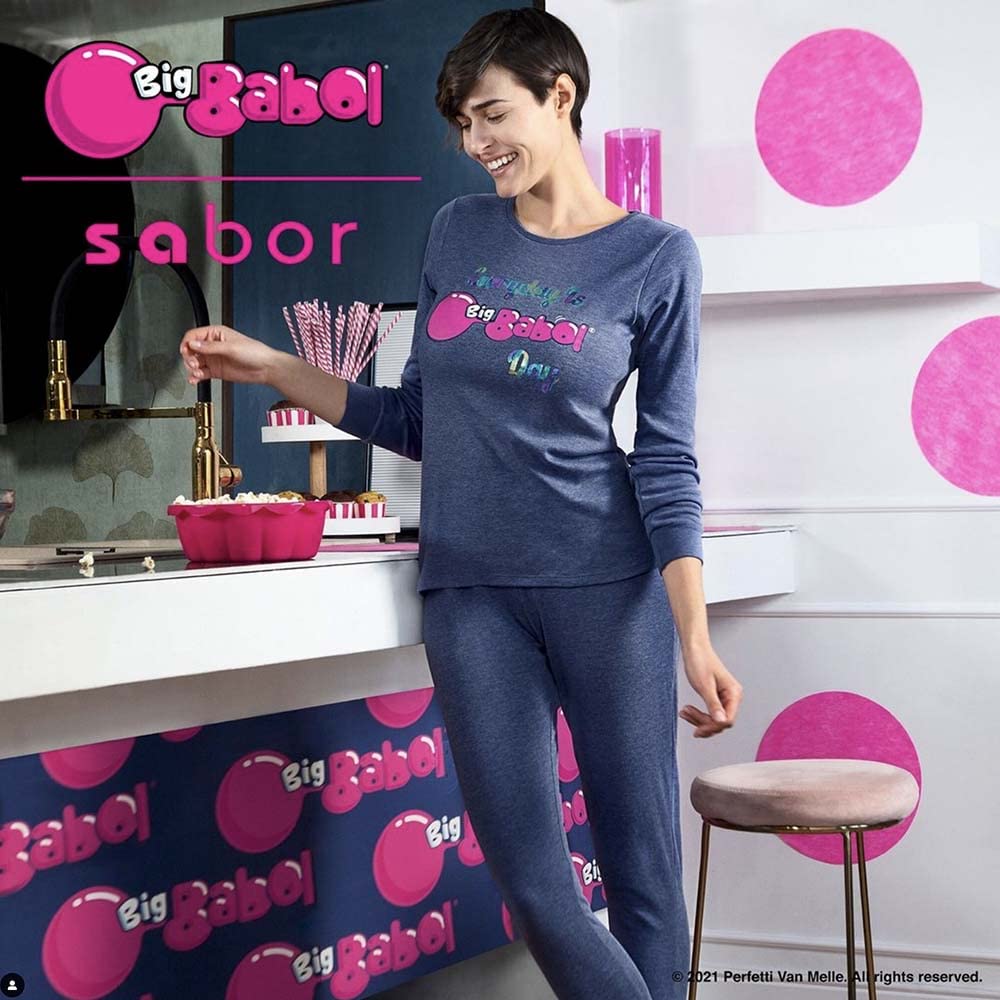 Lady C Sabor Big Babol Pigiama Lungo Donna Cotone Caldo