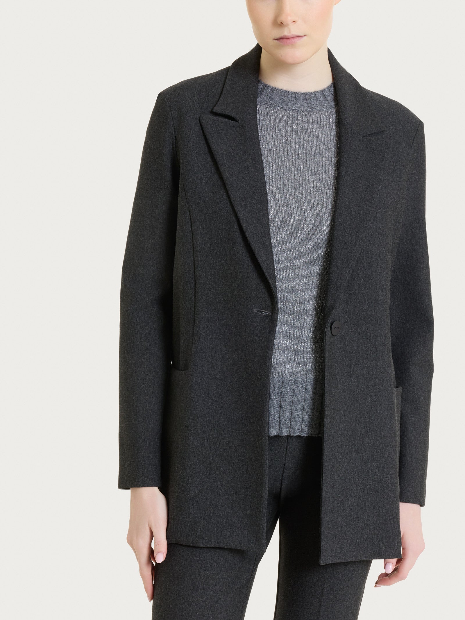 Ragno Compact Blazer Over Rever Lancia Oscuro Mel. Destrutturato