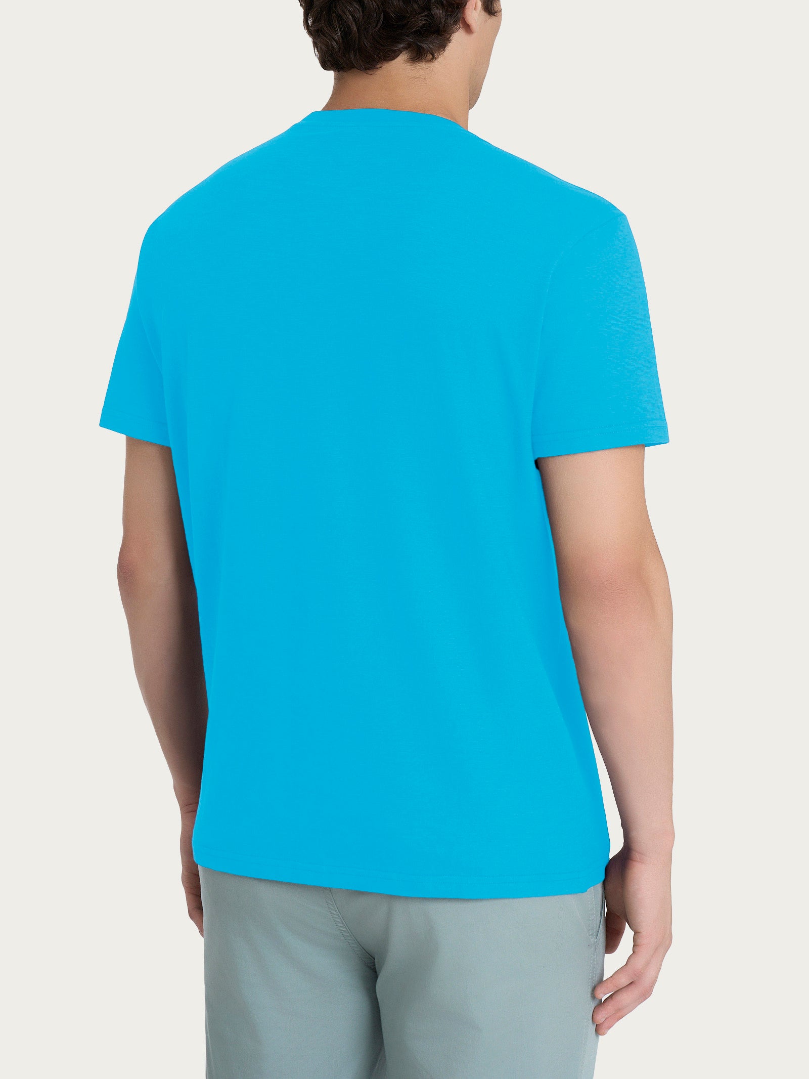 Ragno T-shirt Girocollo Taschino Azzurra Cotone