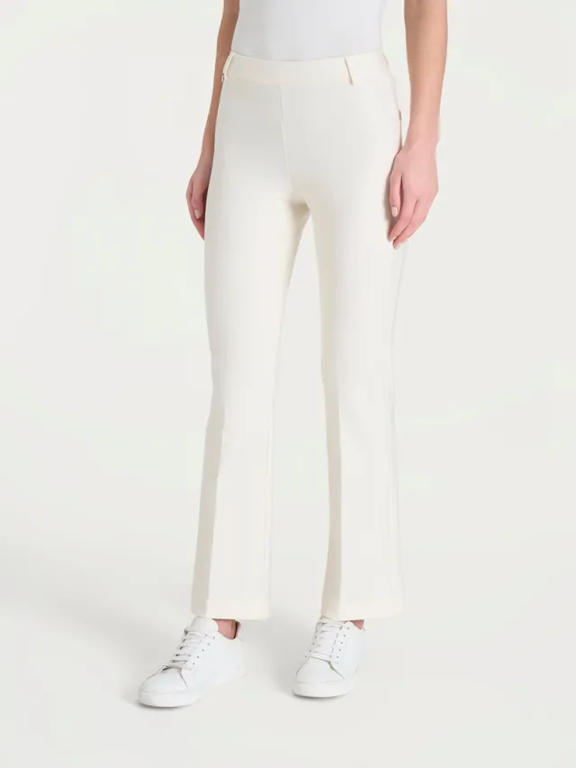 Ragno Compact Pantalone Flare Caviglia Avorio pantalone viscosa