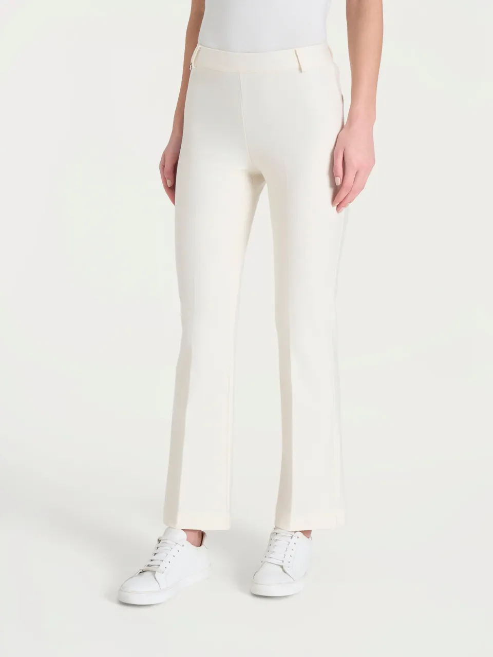 Ragno Compact Pantalone Flare Caviglia Avorio pantalone viscosa