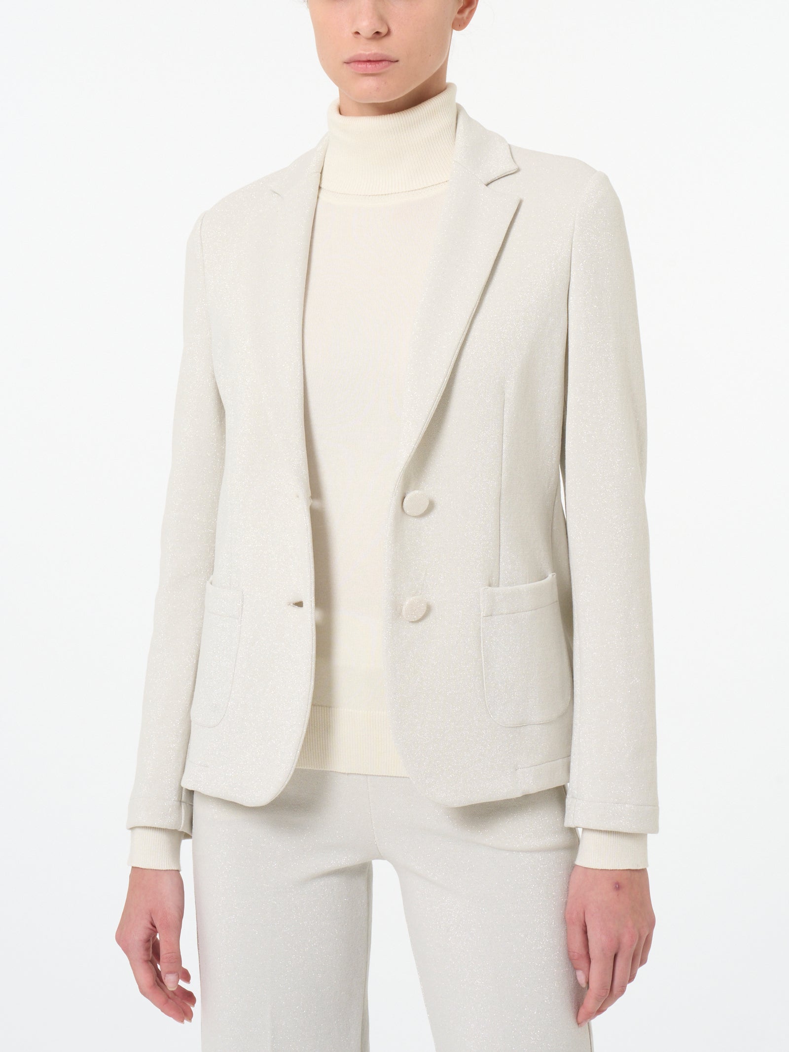 Ragno Compact blazer due bottoni Champignon jacquard