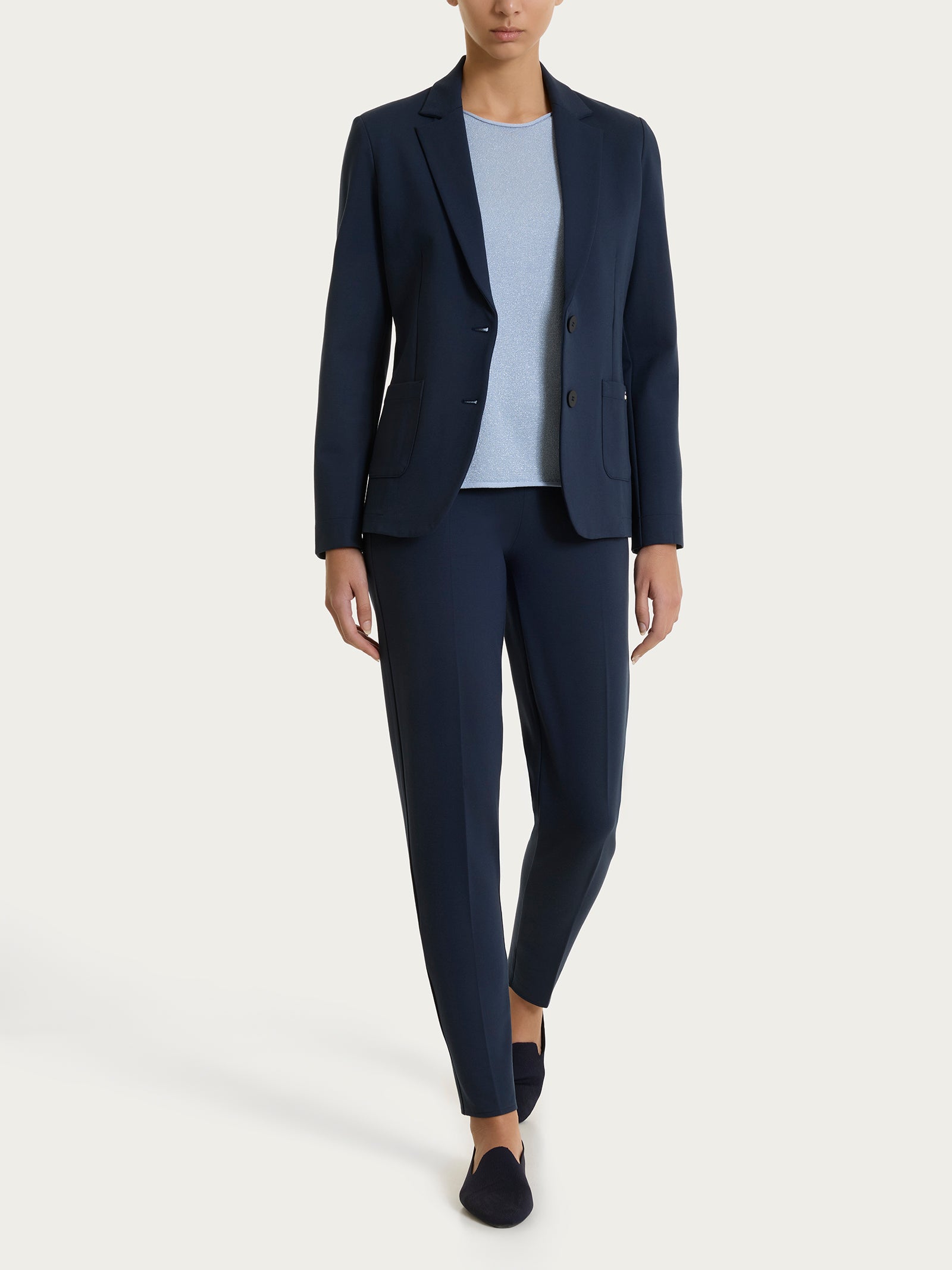 Ragno Cashmere Compact blazer 2 bottoni Bleu morbido