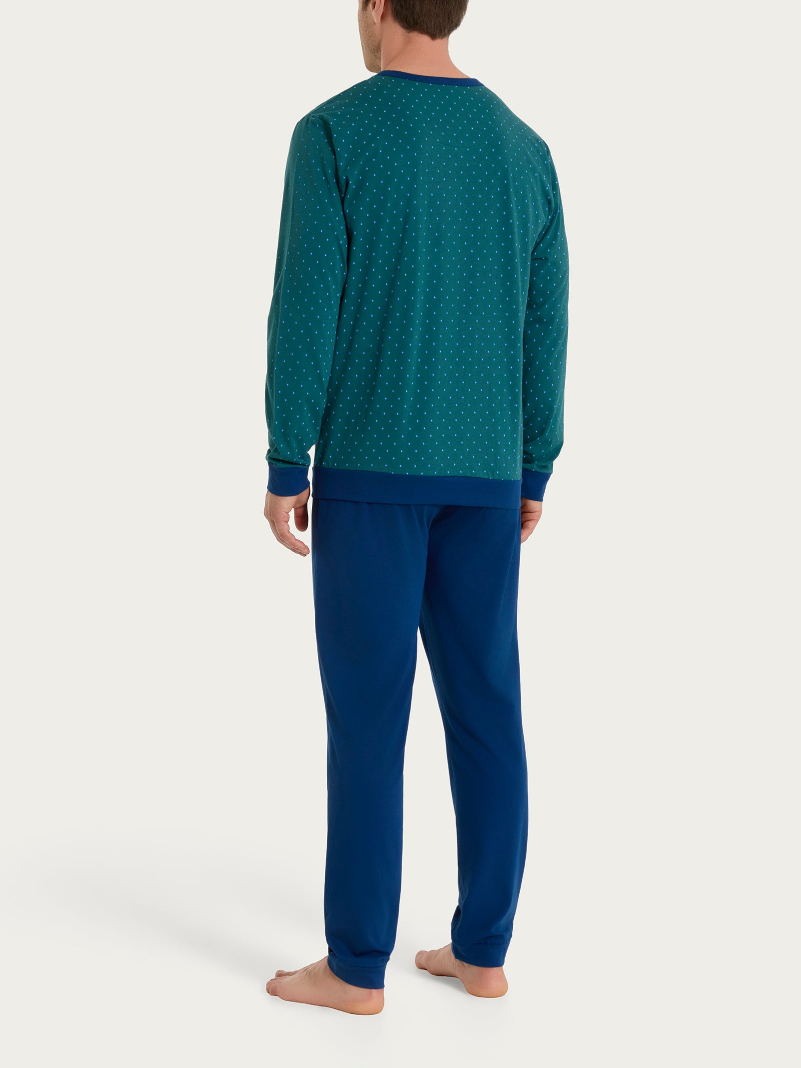 Ragno Pigiama Lungo Serafino Jersey Cotone Bayberry
