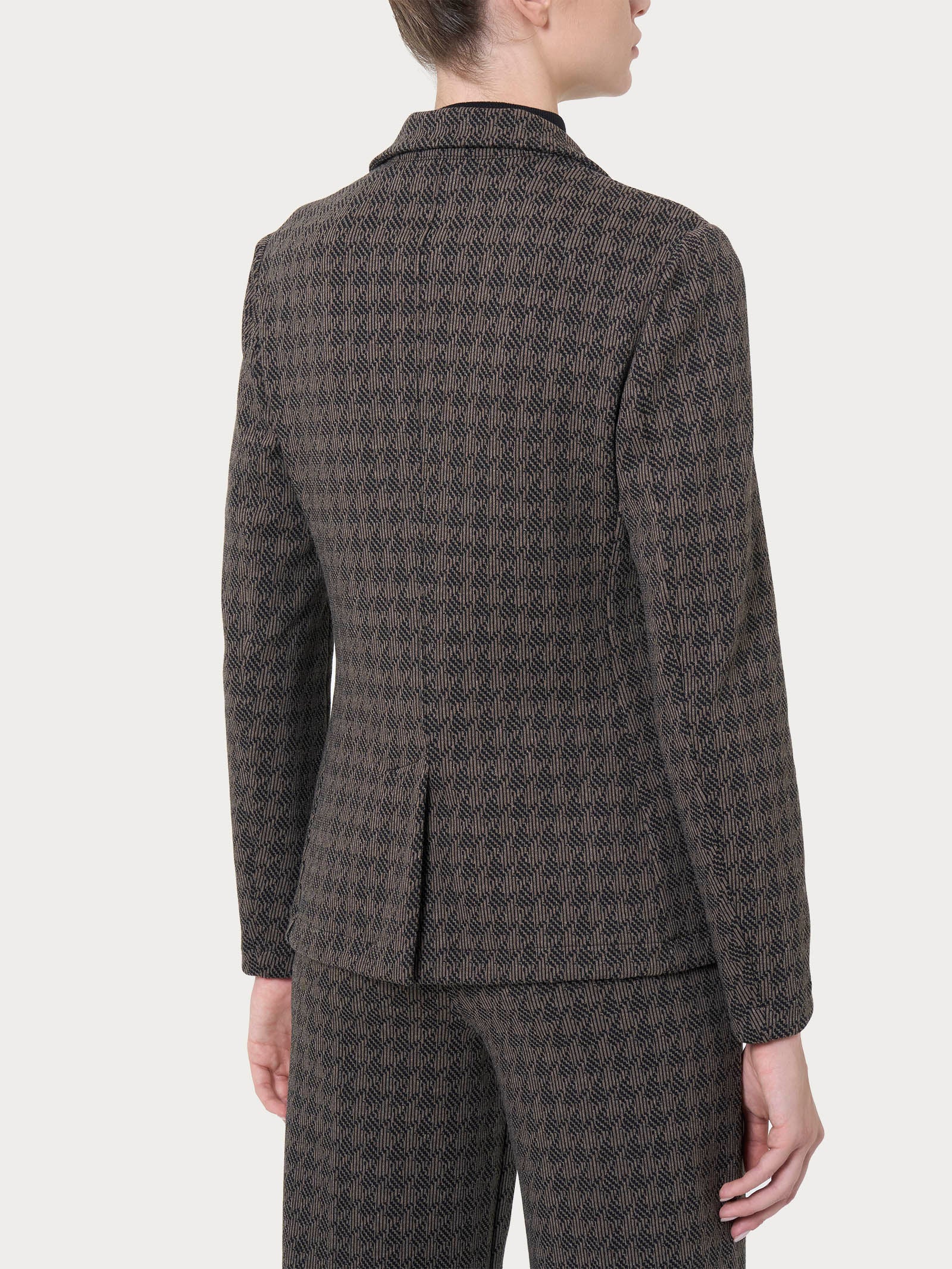 Ragno Compact Eco Jacquard Blazer Donna Fantasia Marrone