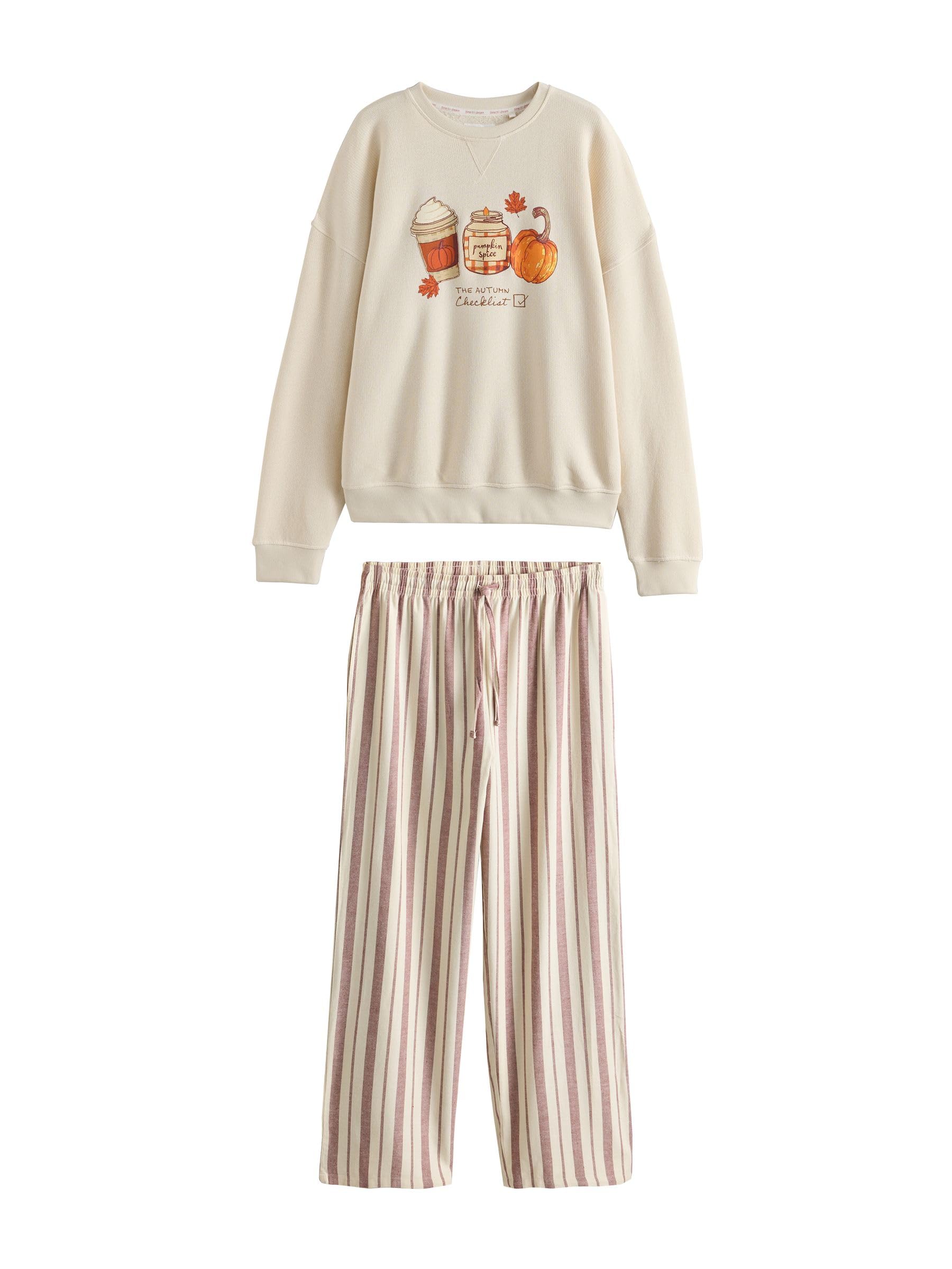 Next pigiama flanella donna con felpa taglia 48