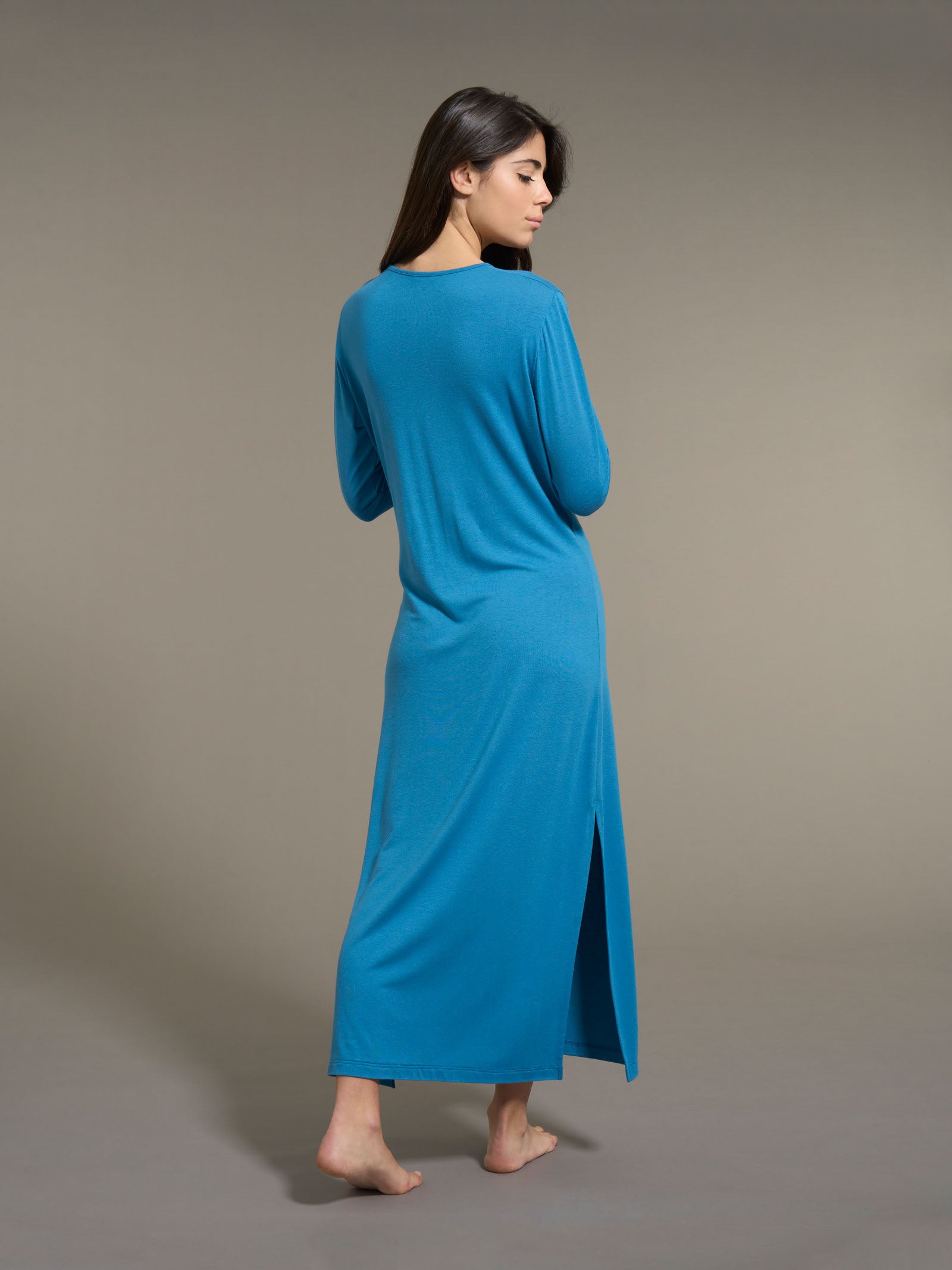 Ragno Micromodal Camicia Notte Lunga Vallarta Blue Serafino