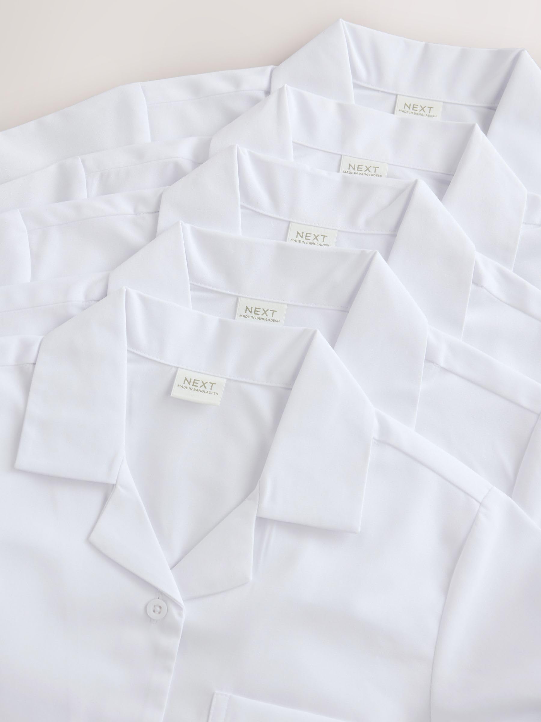 Next camicie scuola bambina maniche corte bianco 5 pezzi