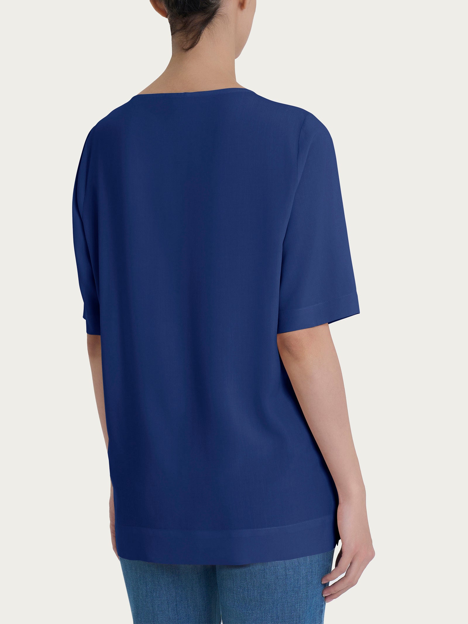Ragno Ecoseta blusa manica corta blu mirtillo