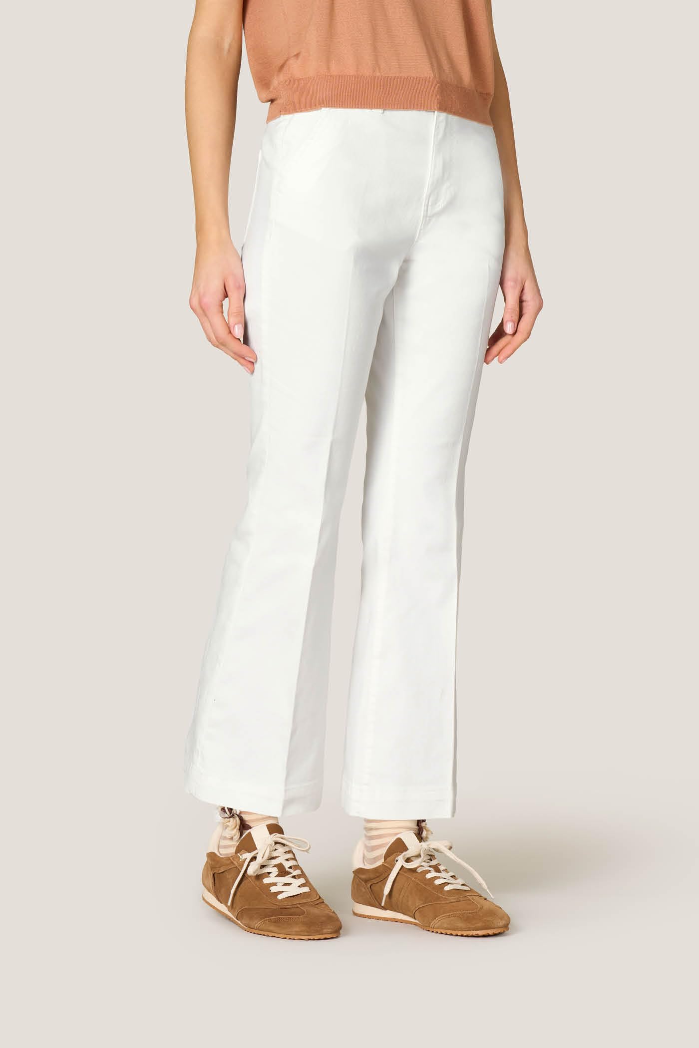 Goldenpoint Donna Jeans Cropped Svasato Tasche Frontali