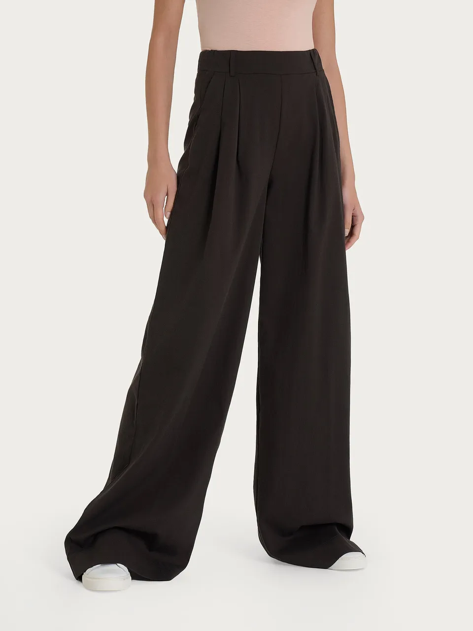 Ragno Super Natural pantalone palazzo Chocolate Torte tencel