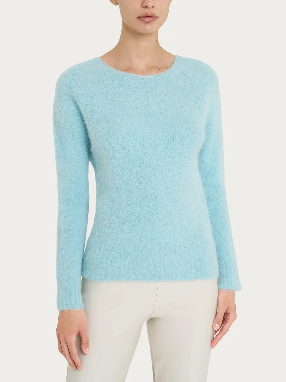 Ragno Merino Soft Girocollo Nile Blue misto alpaca