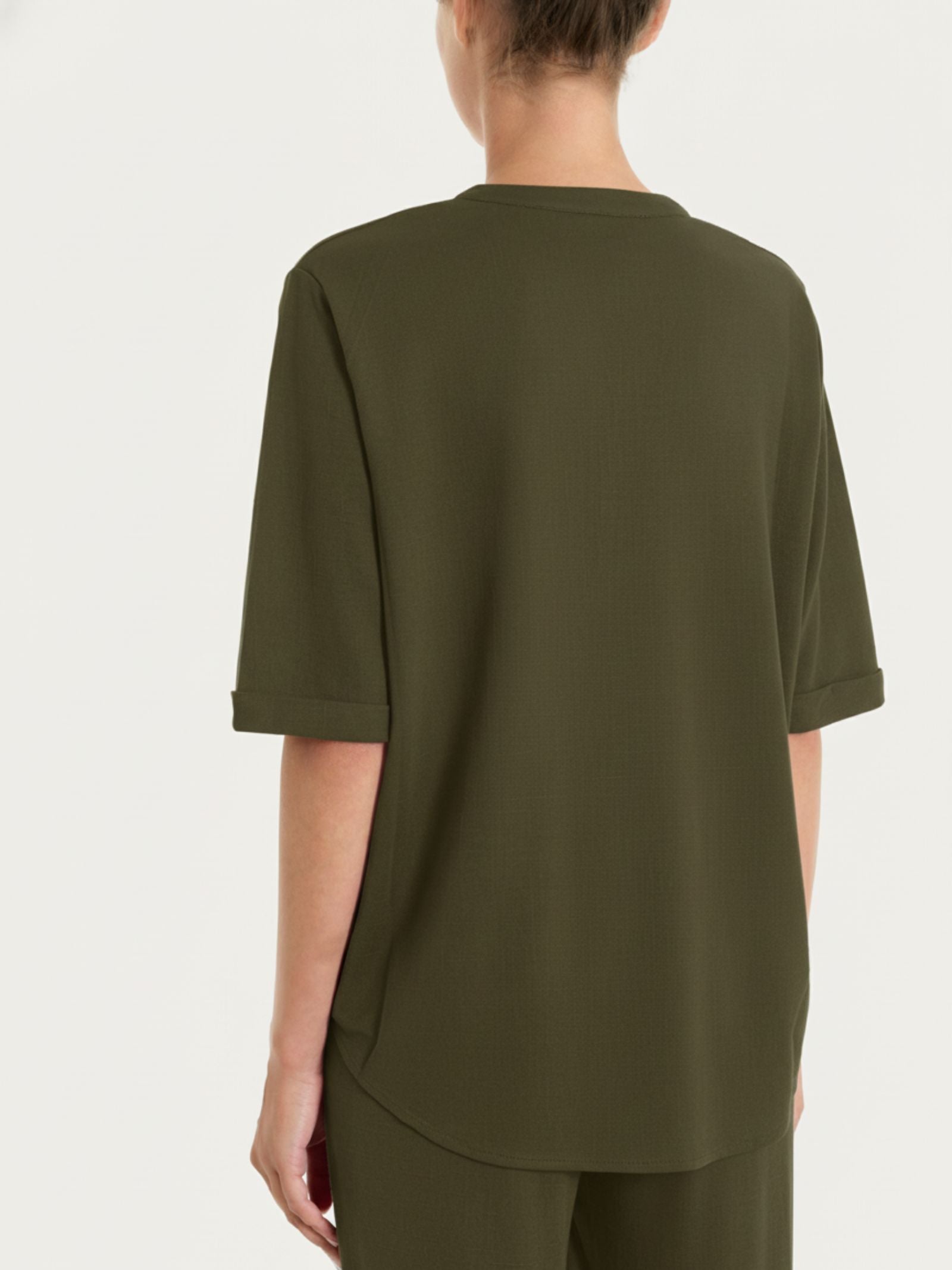 Ragno Beachwear Maglia Camicia maglia dark olive summer slub