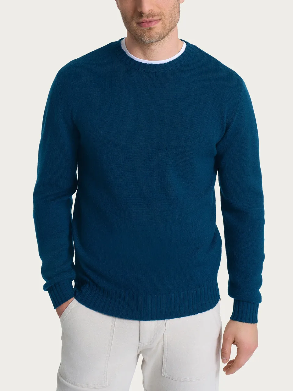 Ragno Merino Soft Pull Girocollo Manica Lunga Aviazione Lana