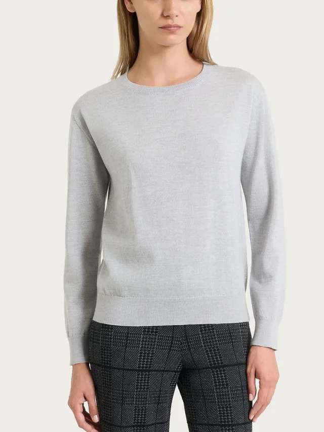 Ragno Merino Soft maglia barchetta grey mel lana