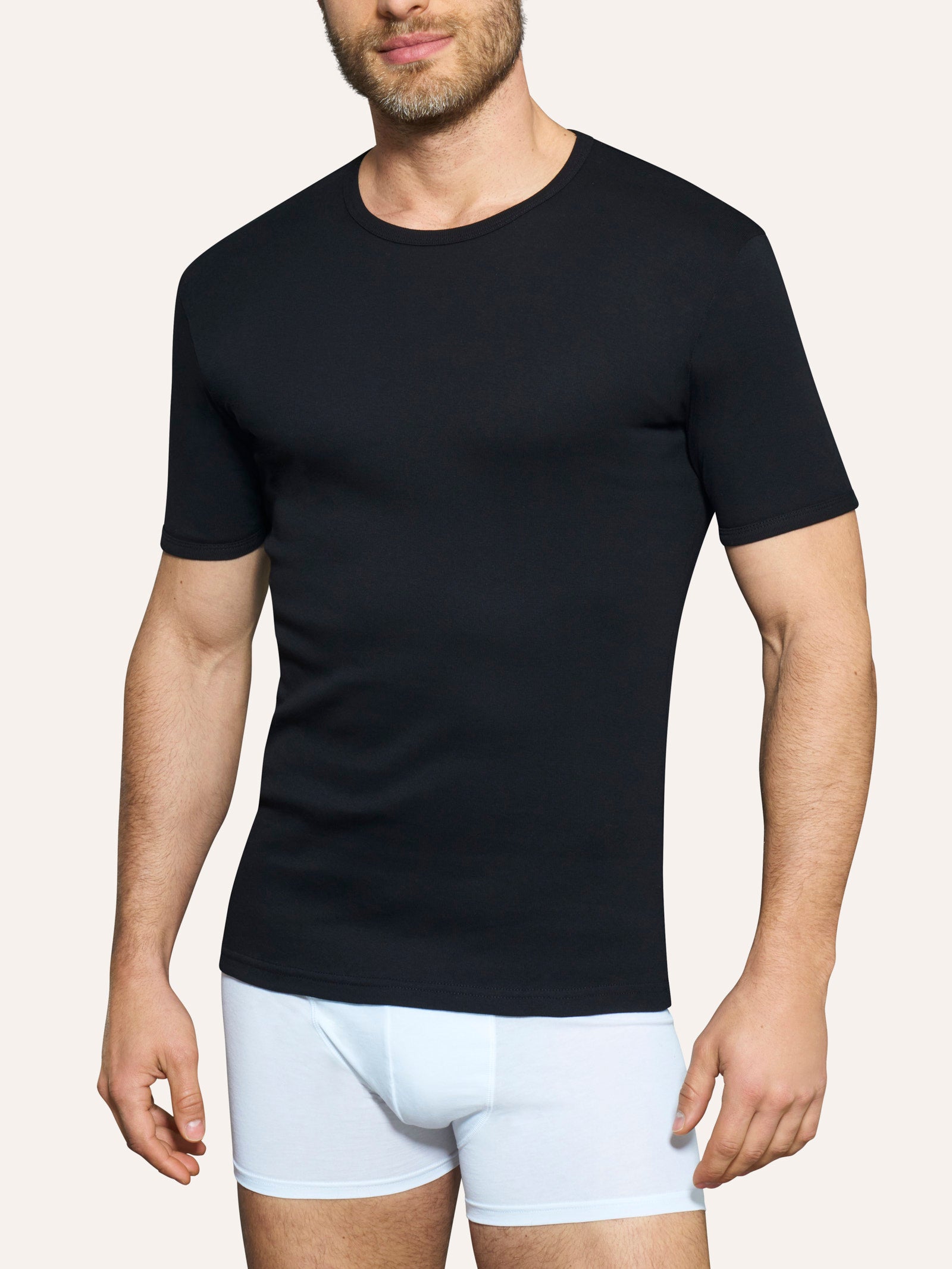 Ragno Thermo Cotton Maglietta Girocollo uomo cotone Nero