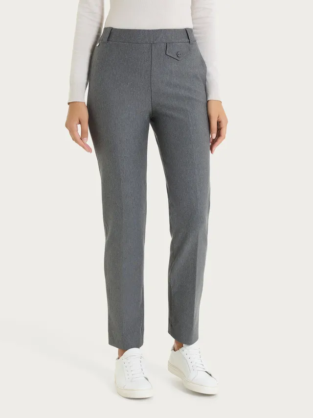 Ragno Compact Pantalone The Straight Leg Ardesia Mel Elasticizzato