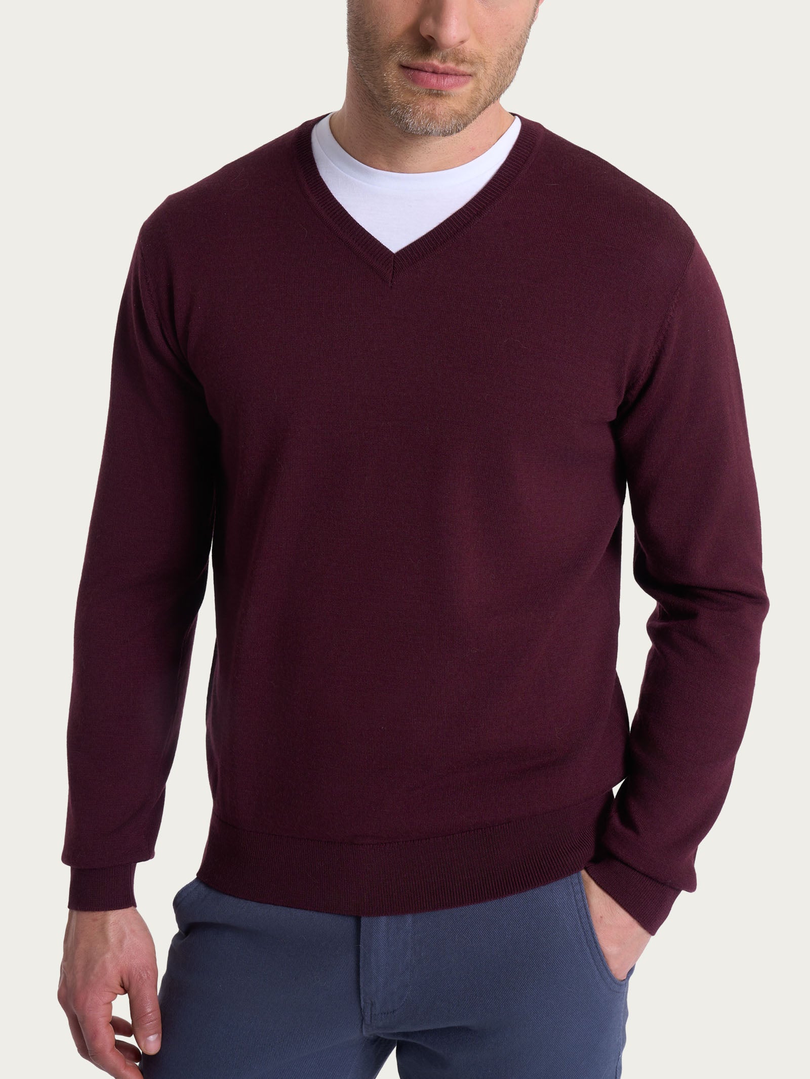 Ragno Merino Soft Pull scollo V maglia fig pura lana vergine