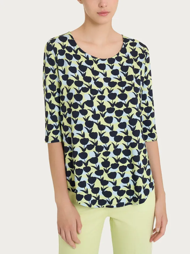 Ragno Viscosa Summer tulipani maglietta donna Shadow Lime viscosa