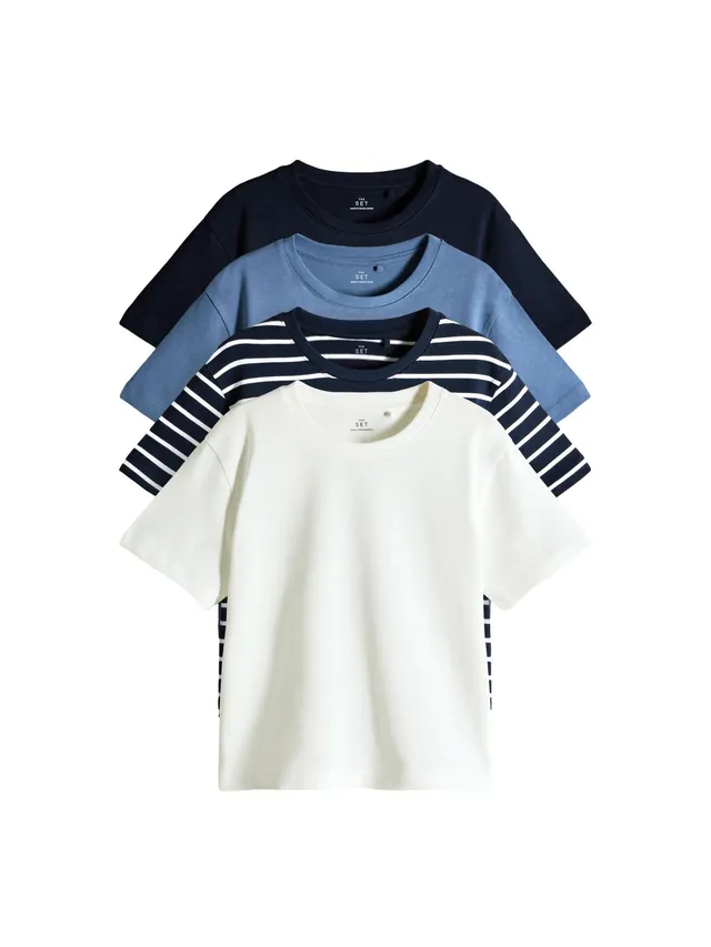 Next The Set T-Shirt Skater Ragazzo Cotone Pesante 4 Pezzi