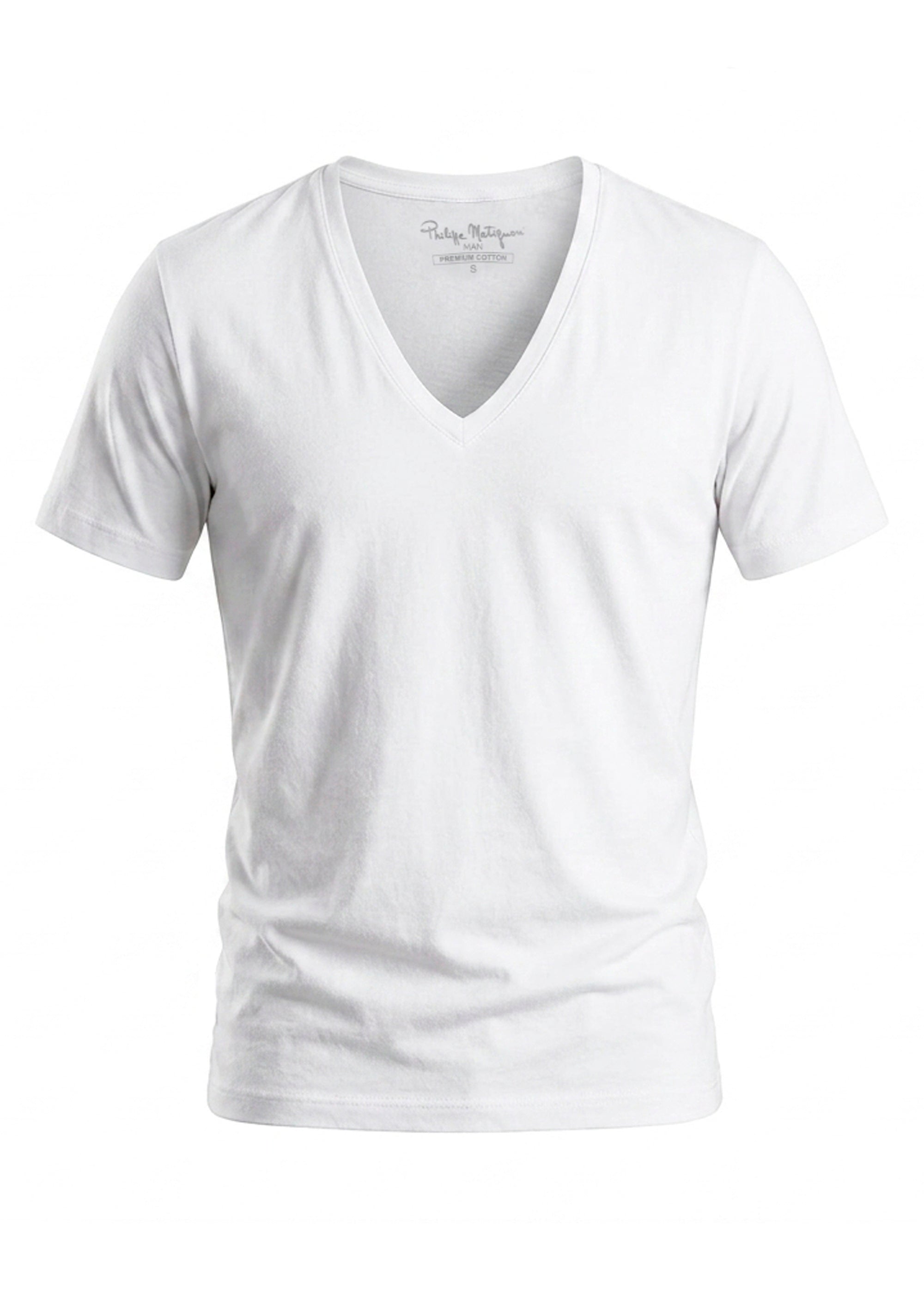 Philippe Matignon T-Shirt Uomo Scollo V Cotone
