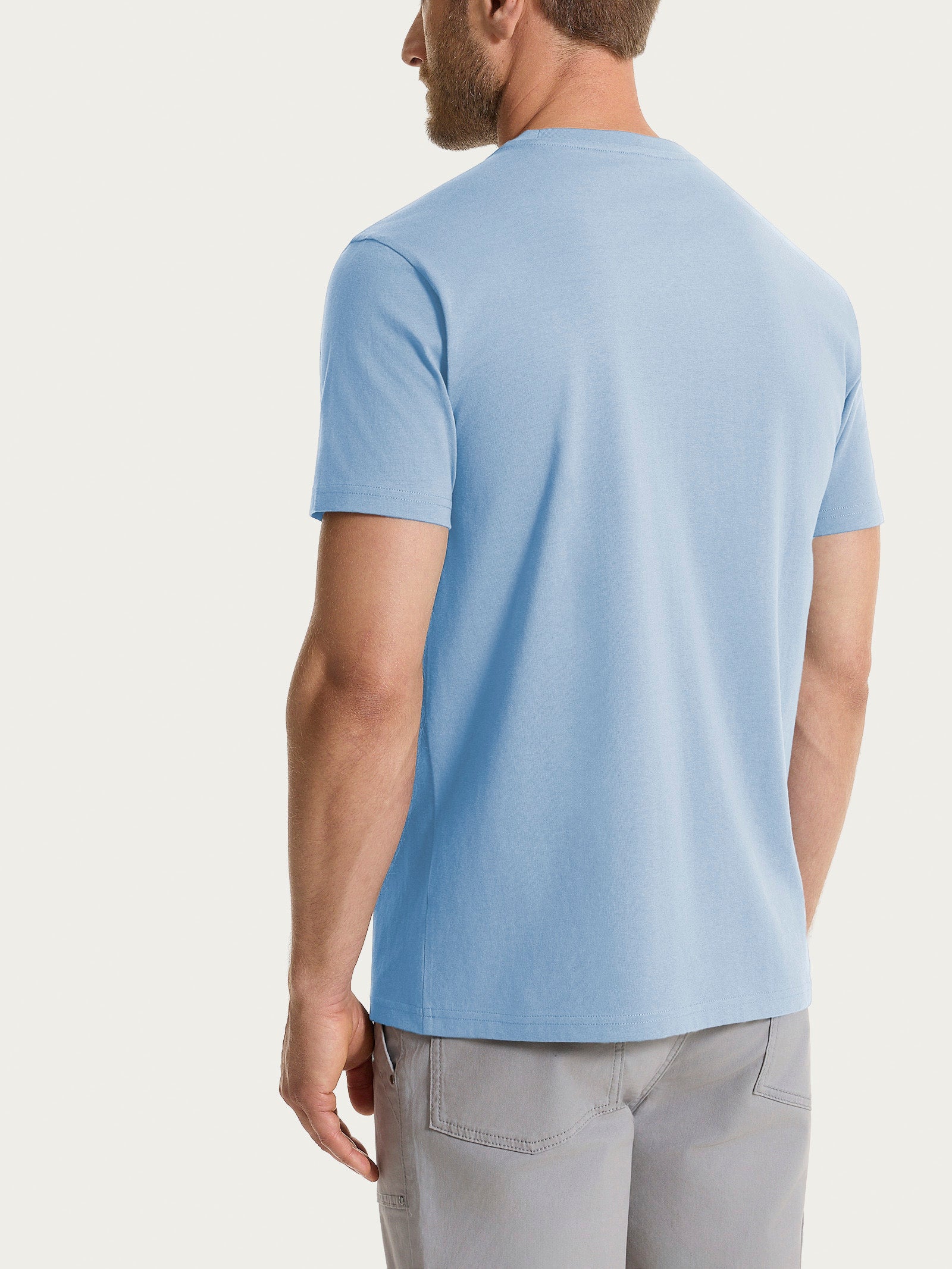 Ragno Jersey T-Shirt Girocollo Dusty Blue Puro Cotone