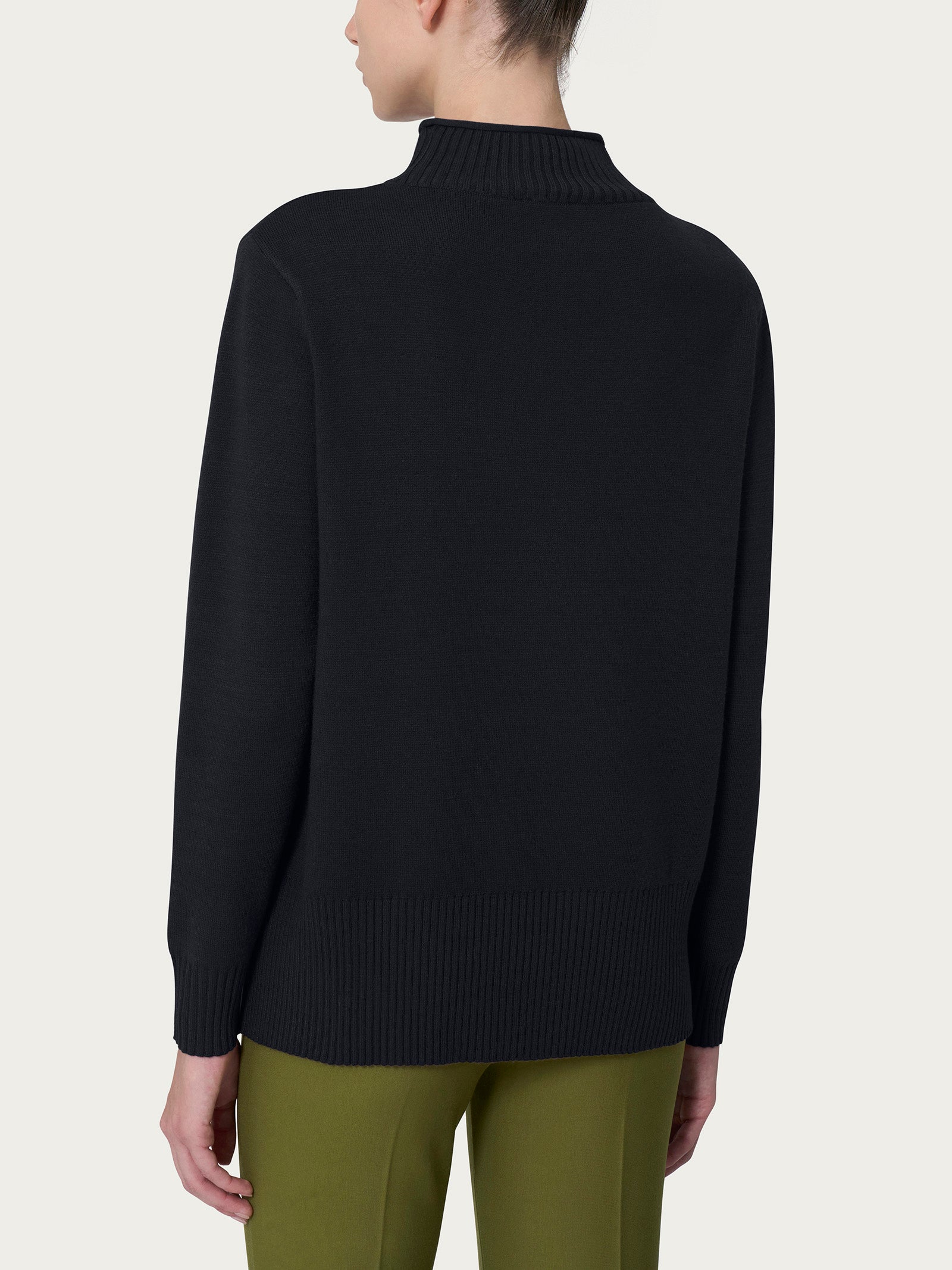Ragno Super Soft lupetto donna nero collo alto boxy