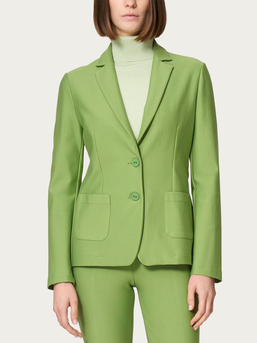 Ragno Compact Blazer 2 Bottoni Donna Verde Antipiega