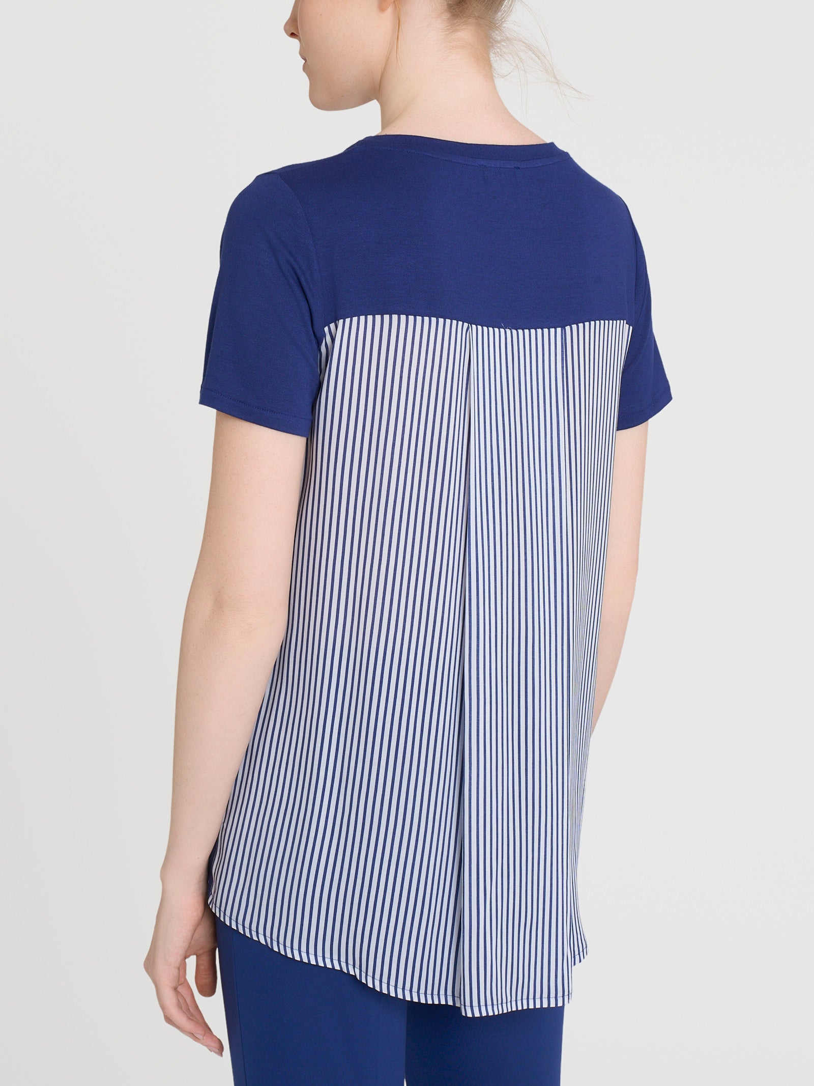 Ragno Viscosa Summer Maglietta Retro Stripes Blu Blueberry
