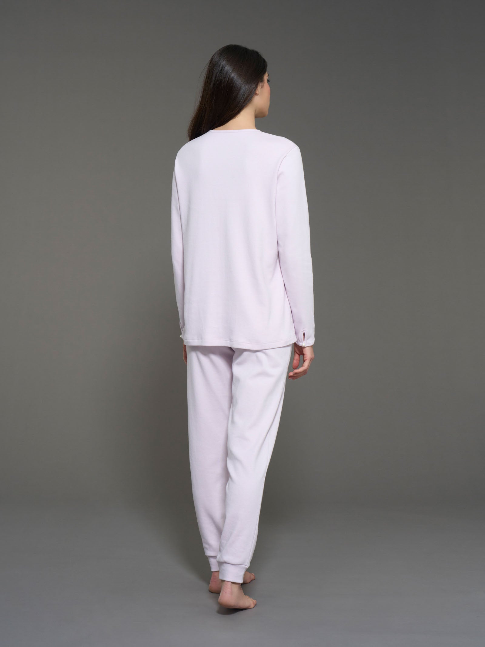Ragno Jersey Cotone pigiama aperto Lavender Fog cotone