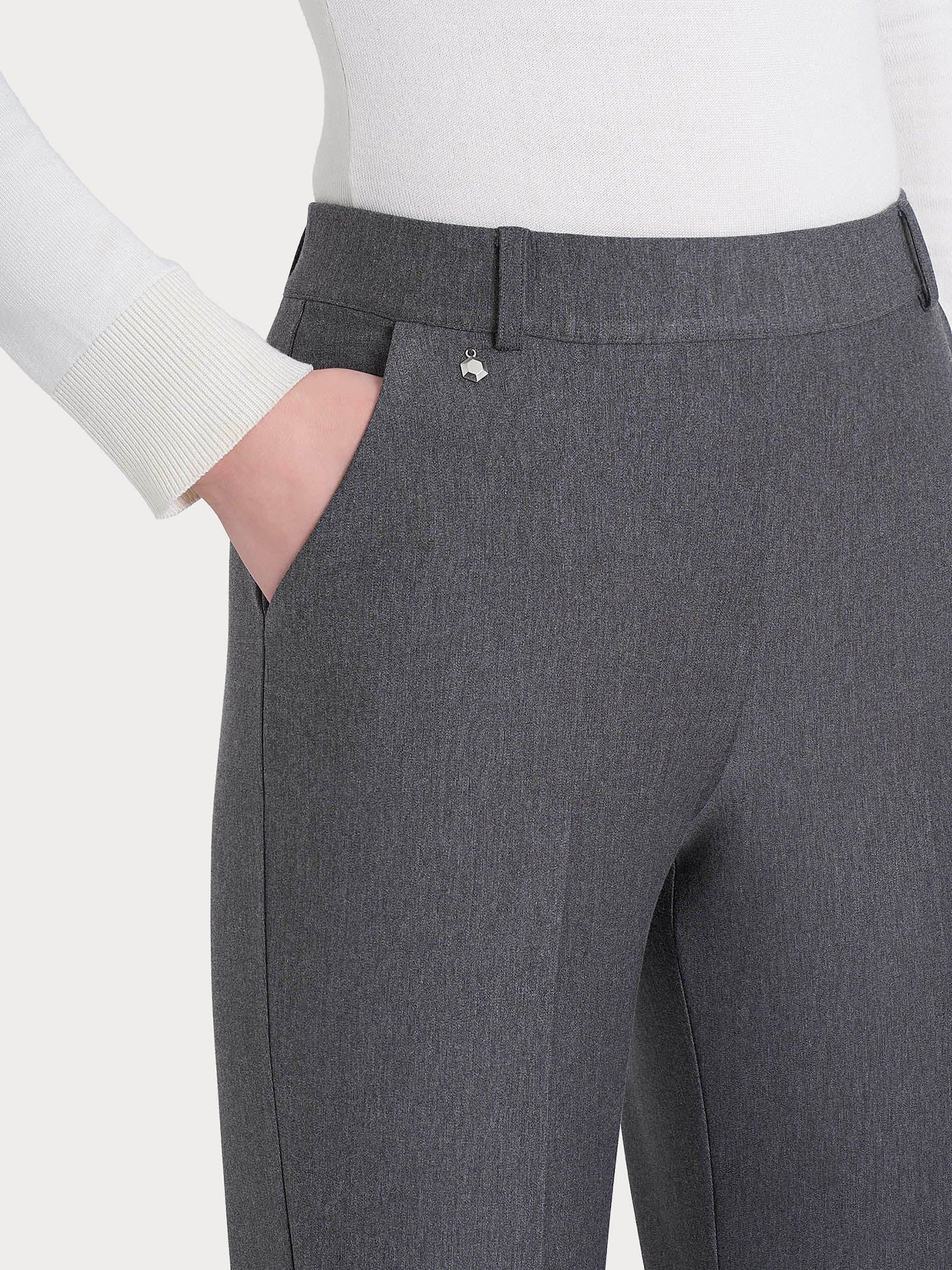 Ragno Compact pantalone flare lungo Ardesia Mel. con tasche