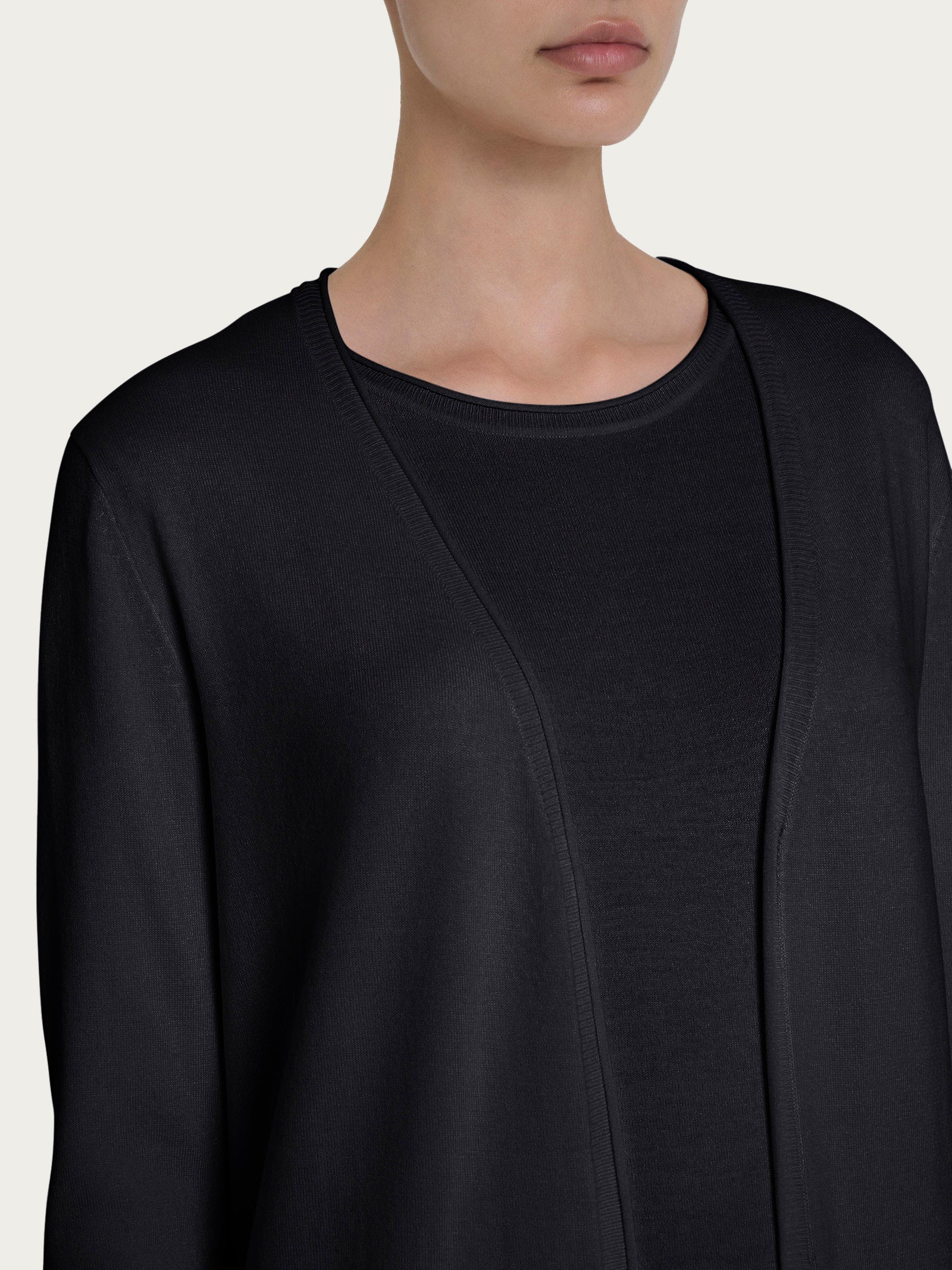 Ragno Summertime Cardigan Aperto Nero Viscosa
