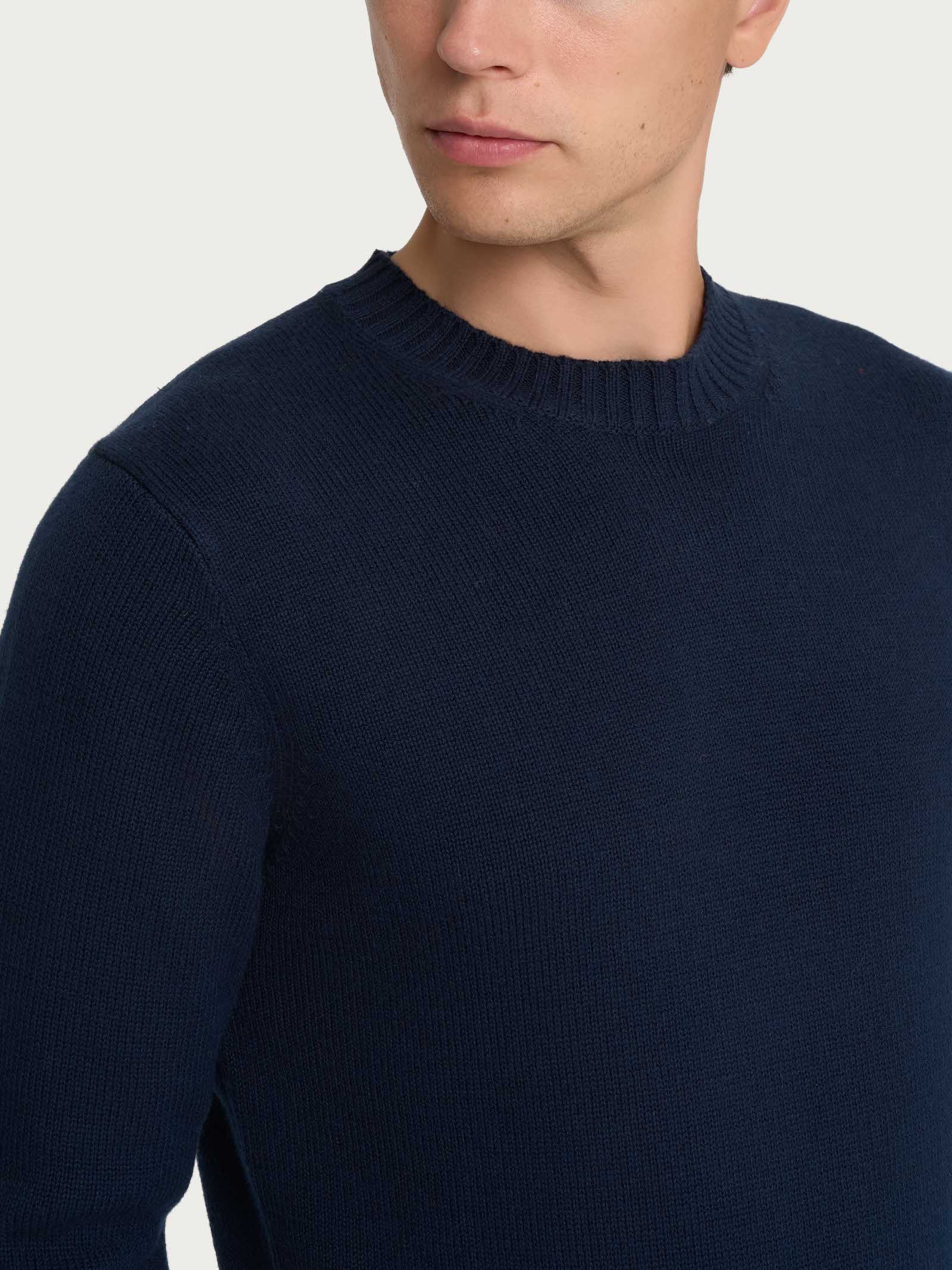 Ragno Nice Wool maglia girocollo uomo Bleu