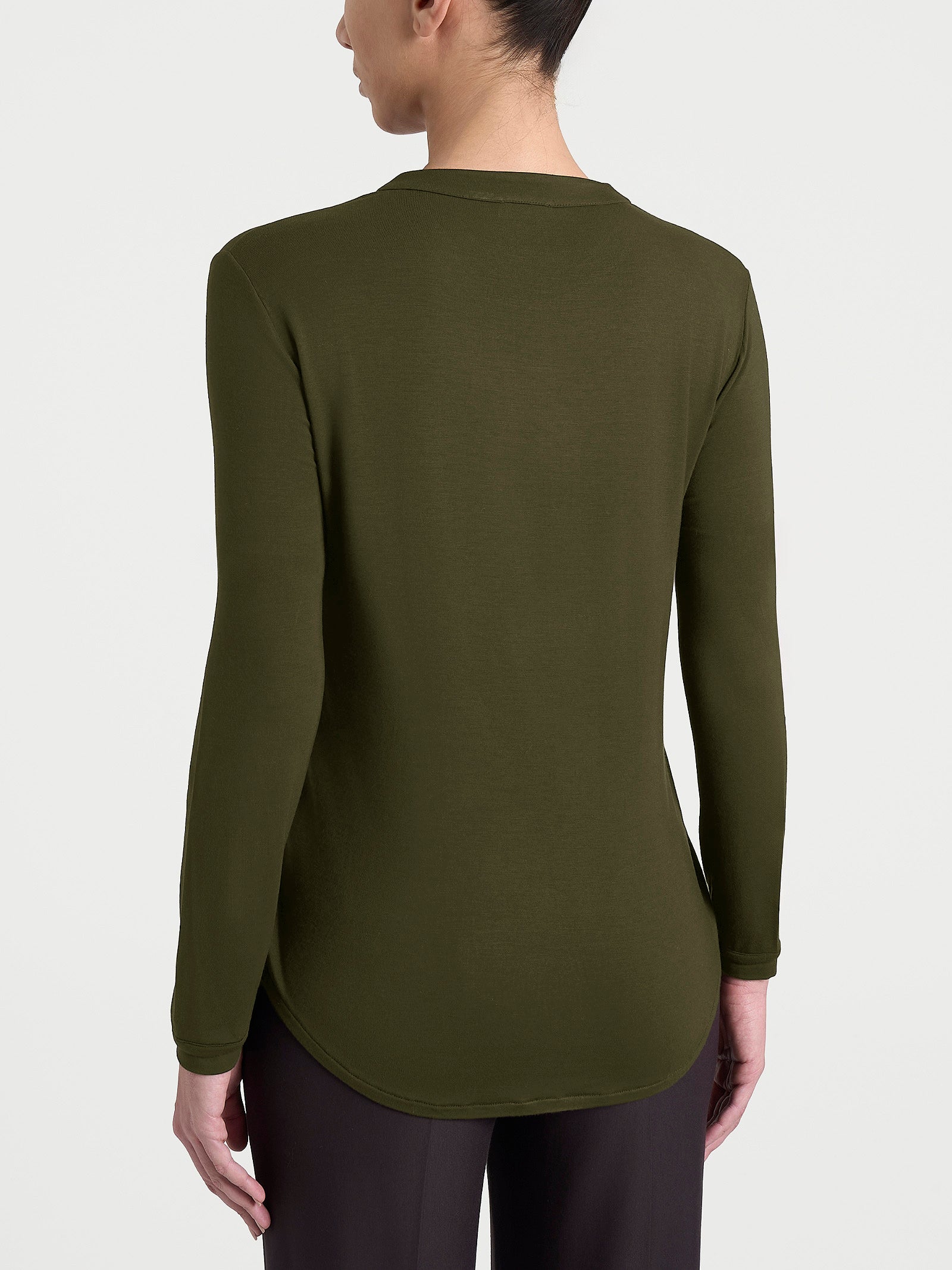 Ragno Eco Viscosa Maglietta Girocollo Manica Lunga Dark Olive