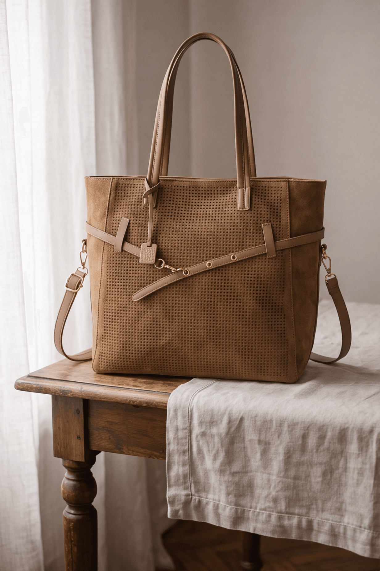 Maria Grazia Severi borsa tote scamosciata con tracolla cintura