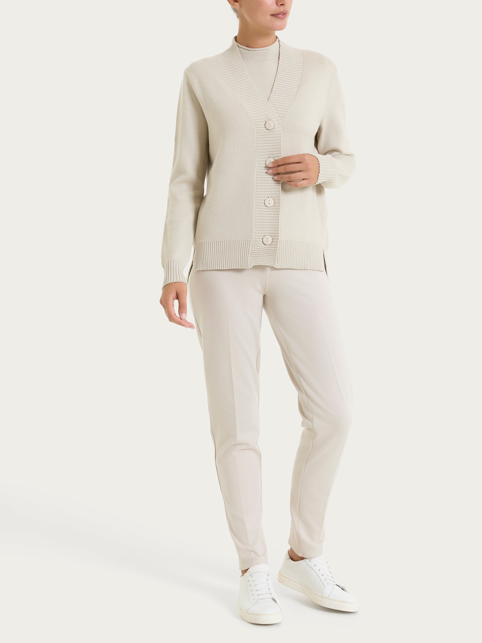 Ragno Super Soft cardigan Champignon bottoni